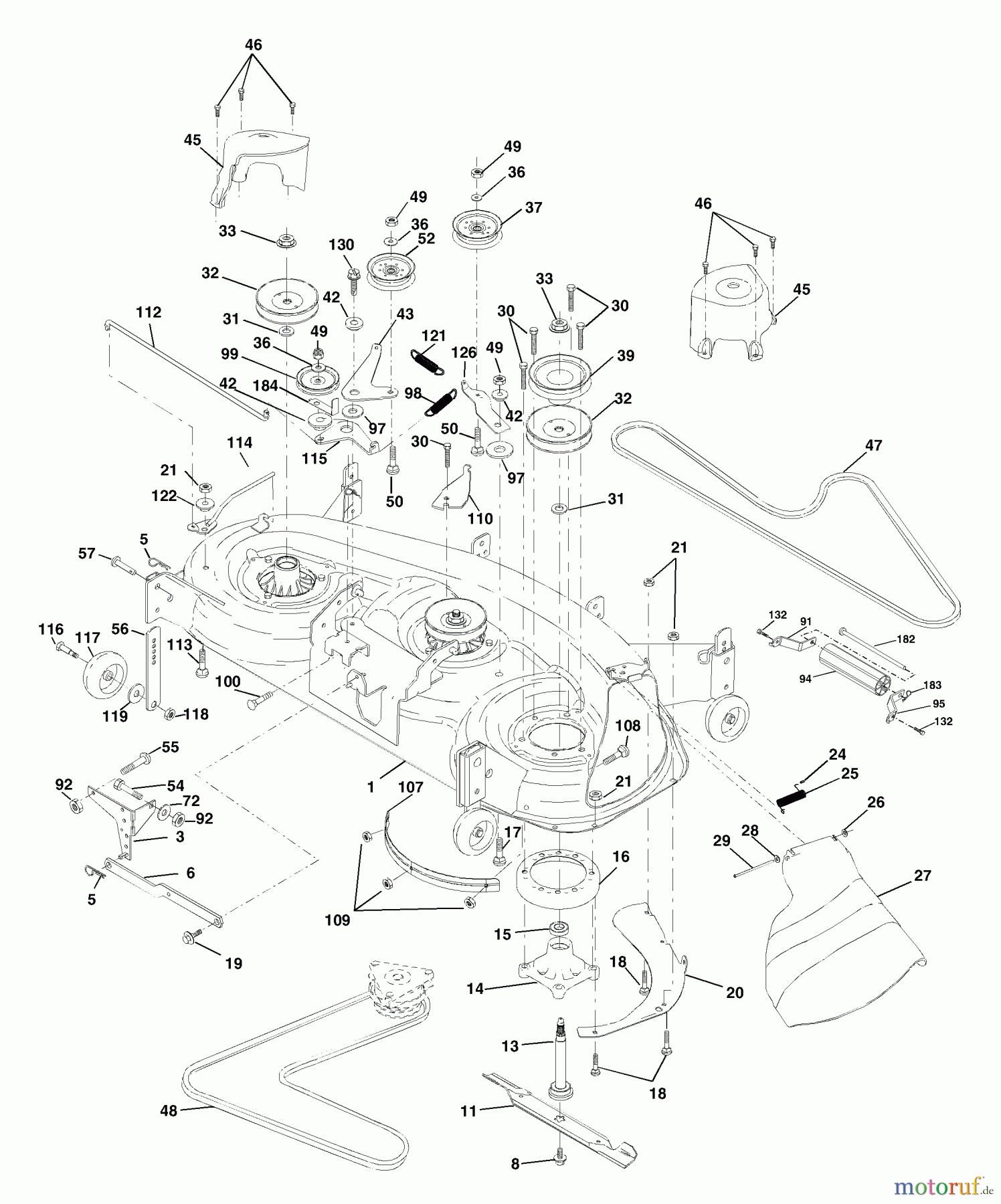 Husqvarna Rasen und Garten Traktoren YTH 1848XPD (954567260) - Husqvarna Yard Tractor (2001-12 & After) Mower Deck