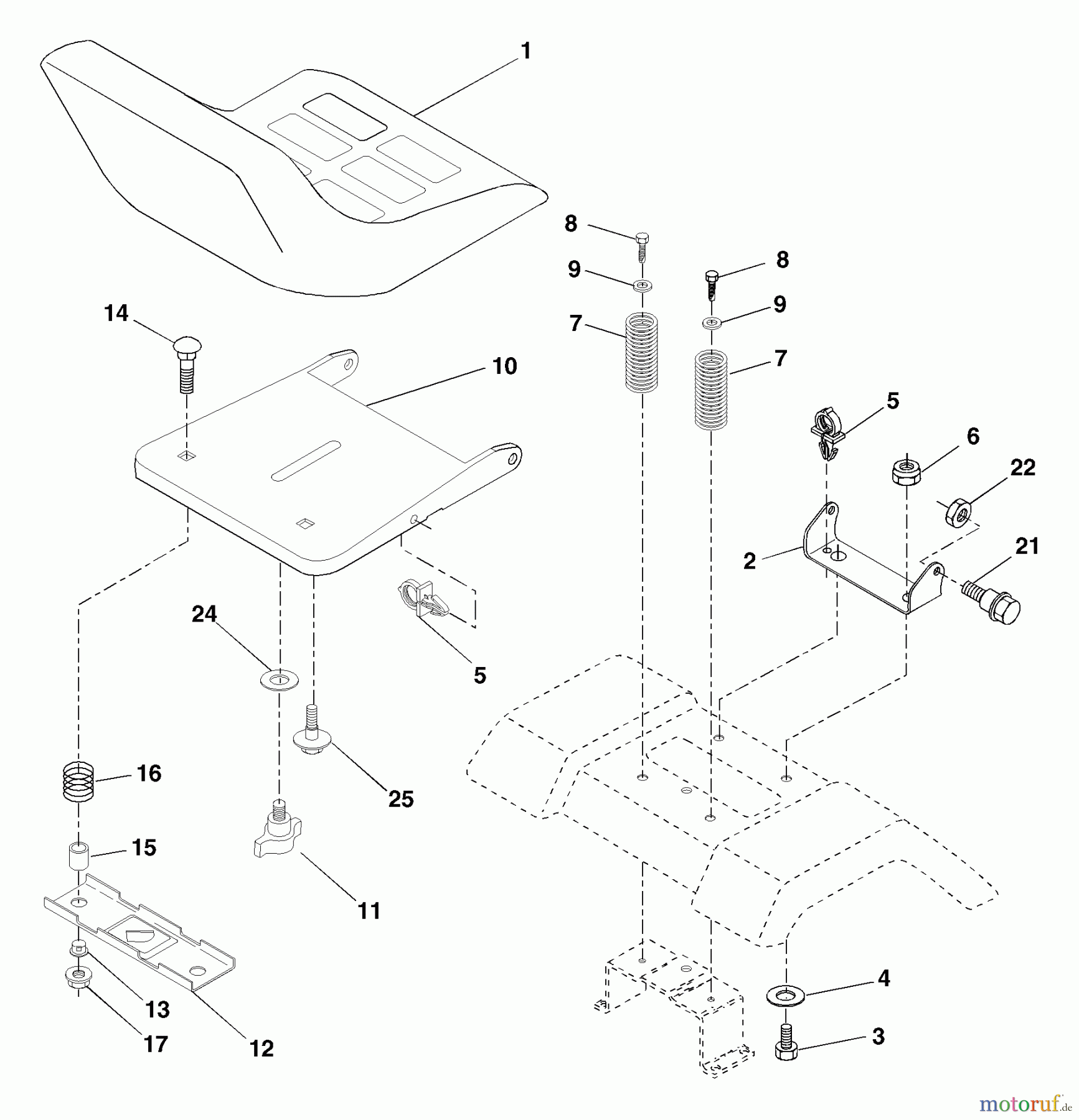 Husqvarna Rasen und Garten Traktoren YTH 1542XPC (954567253) - Husqvarna Yard Tractor (2001-12 & After) Seat Assembly