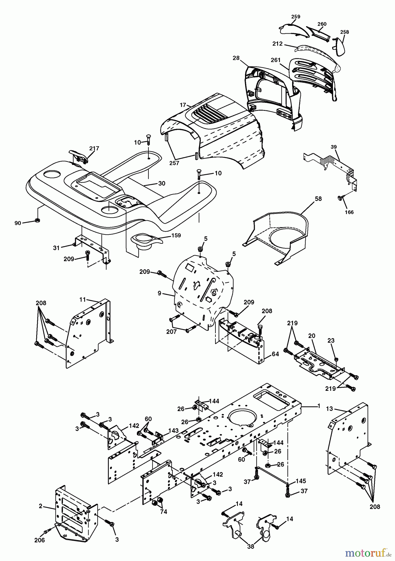 Husqvarna Rasen und Garten Traktoren YTH 1848XPF (954567260) - Husqvarna Yard Tractor (2002-11 & After) Chassis And Enclosures
