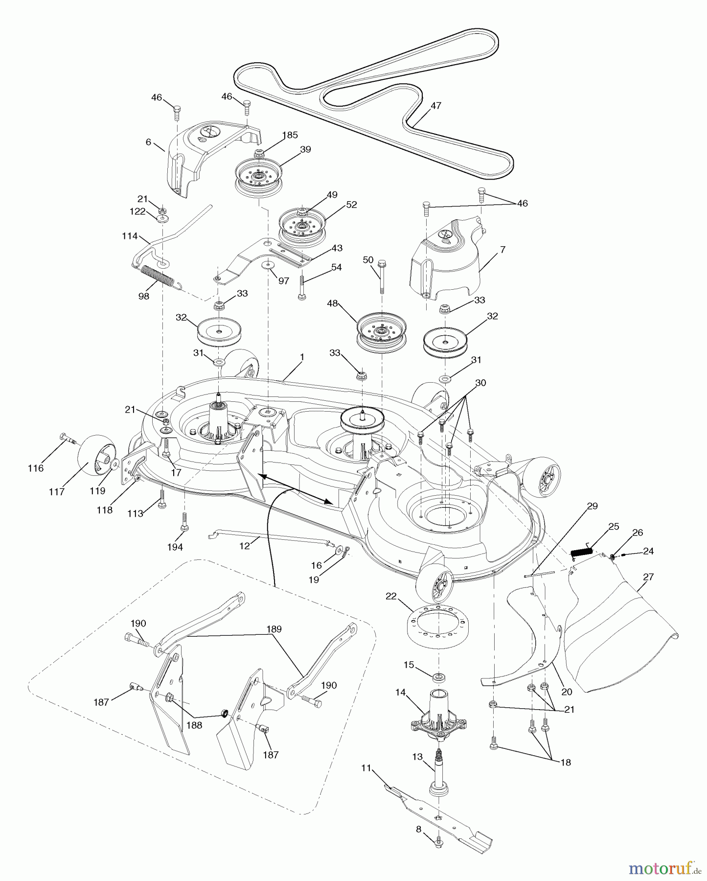 Husqvarna Rasen und Garten Traktoren YTH 1848XPT (96043000700) - Husqvarna Yard Tractor (2006-03 & After) Mower Deck