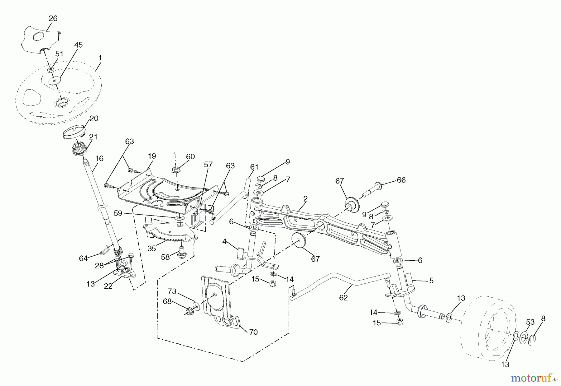 Husqvarna Rasen und Garten Traktoren YTH 1848XPT (96043000700) - Husqvarna Yard Tractor (2006-03 & After) Steering Assembly