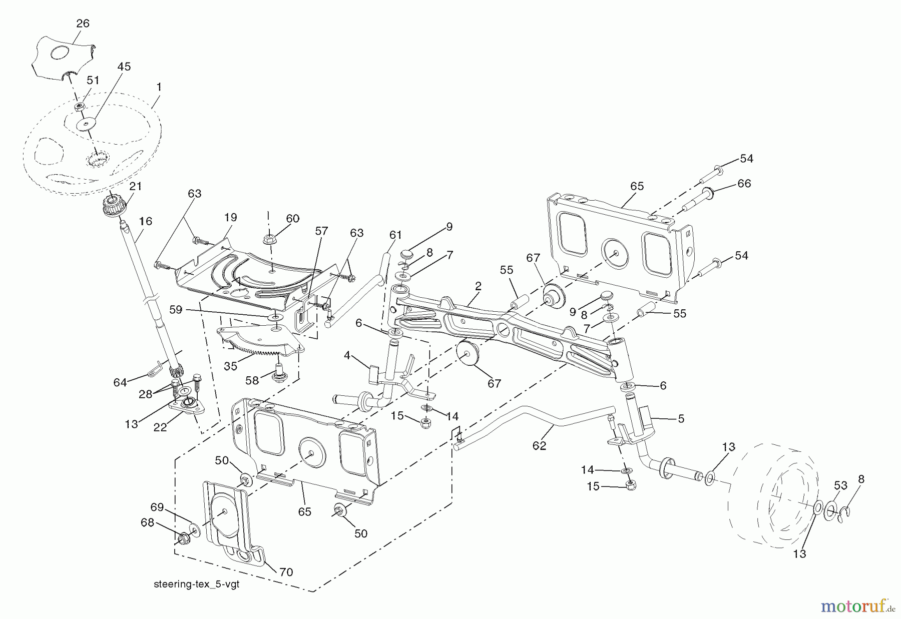 Husqvarna Rasen und Garten Traktoren YTH 1848XPT (96043000701) - Husqvarna Yard Tractor (2006-03 & After) Steering Assembly