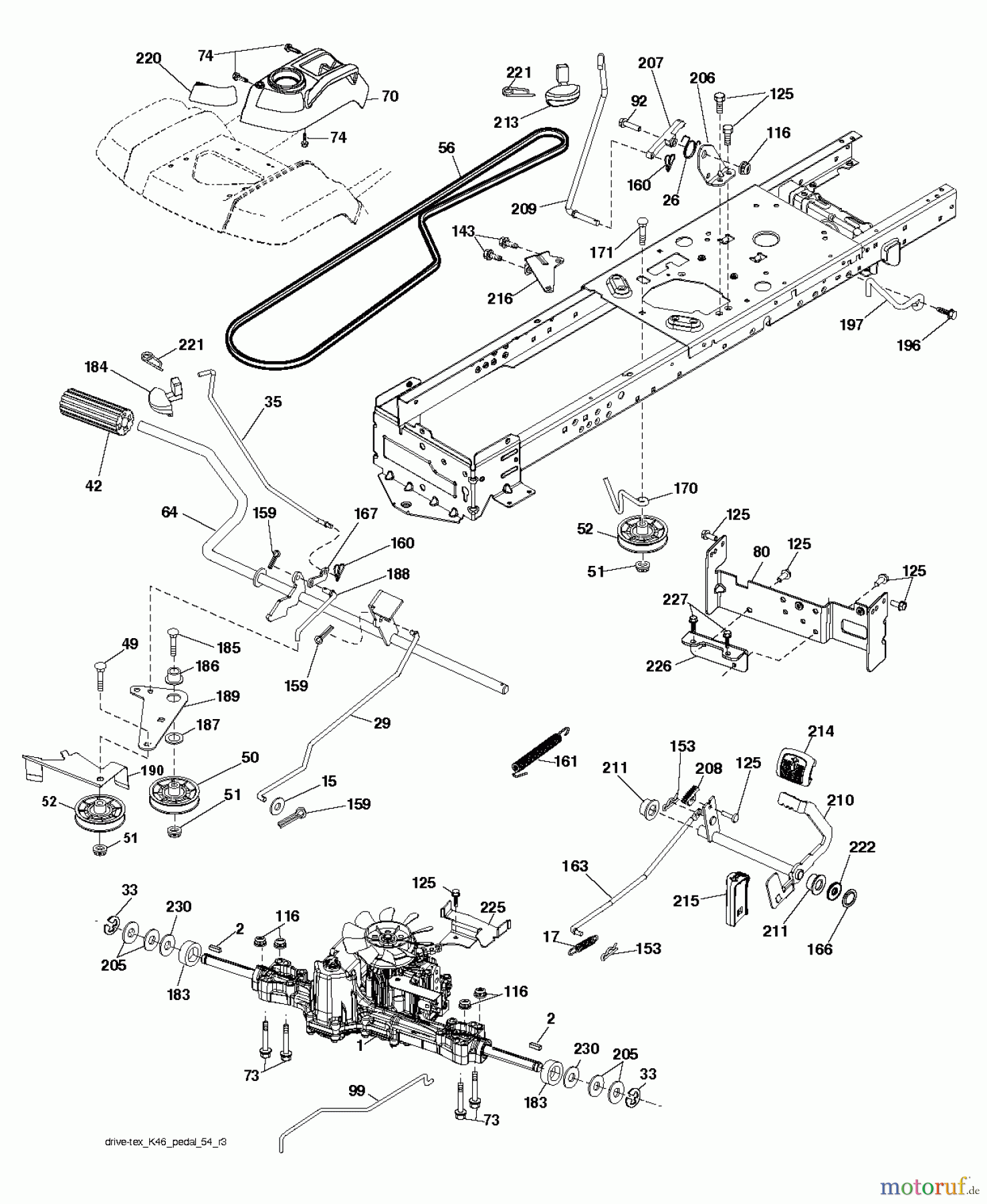  Husqvarna Rasen und Garten Traktoren YTH 184 T (96041034300) - Husqvarna Yard Tractor (2013-06) DRIVE