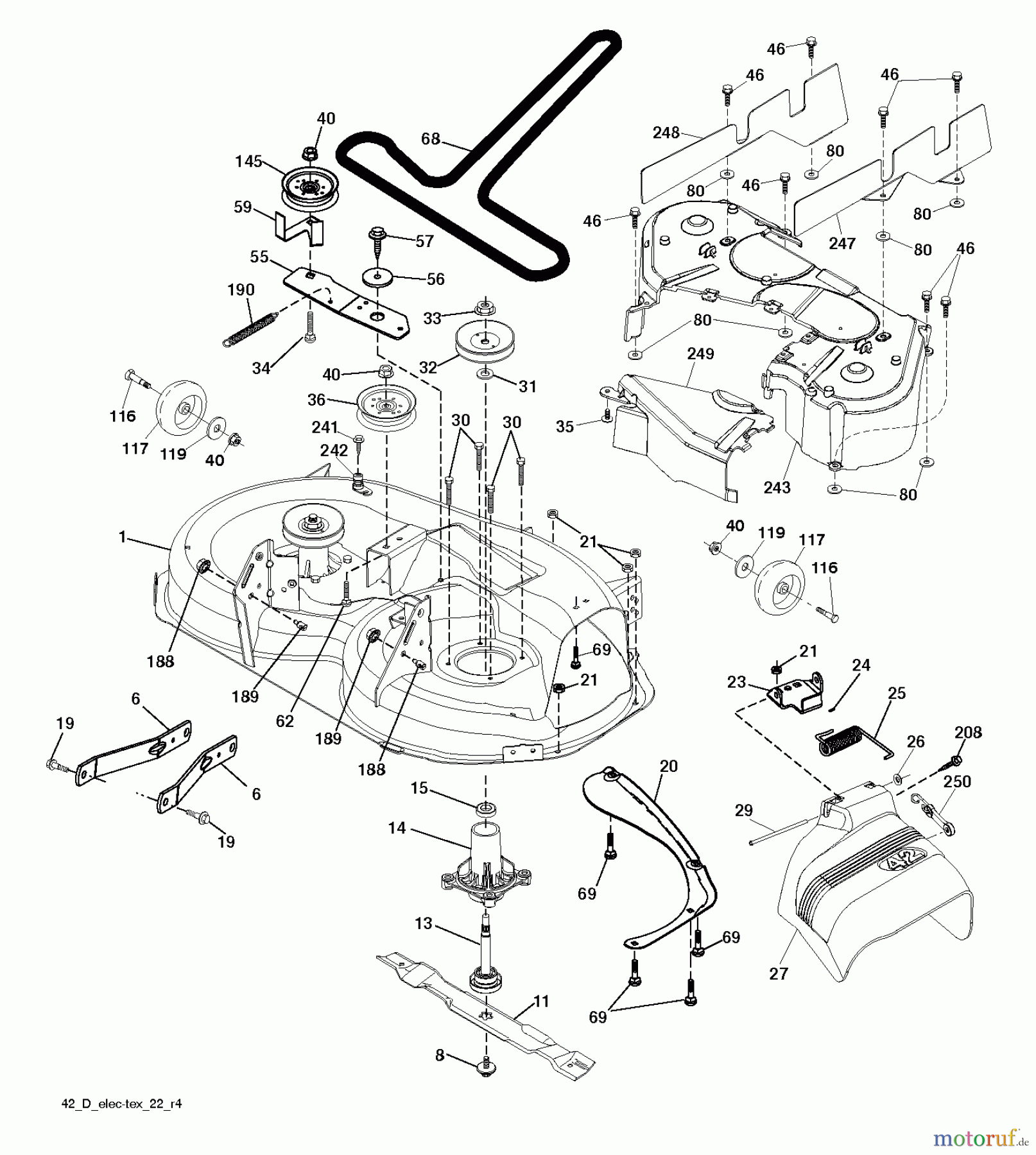 Husqvarna Rasen und Garten Traktoren YTH 184T (96041030700) - Husqvarna Yard Tractor (2012-09 & After) MOWER DECK / CUTTING DECK