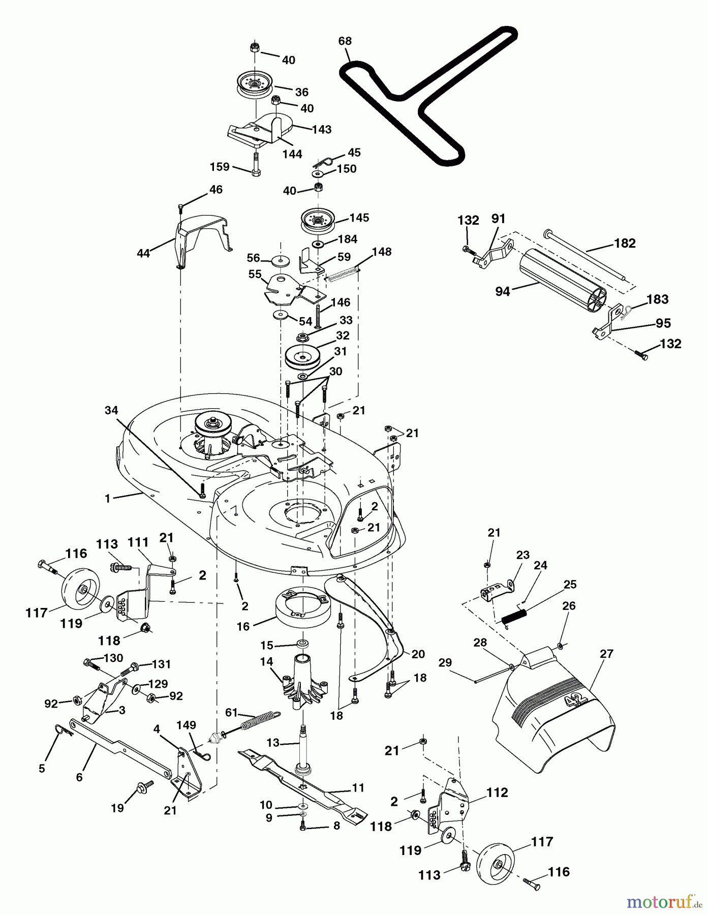 Husqvarna Rasen und Garten Traktoren YTH 18542 (96013000200) - Husqvarna Yard Tractor (2004-11 & After) Mower Deck