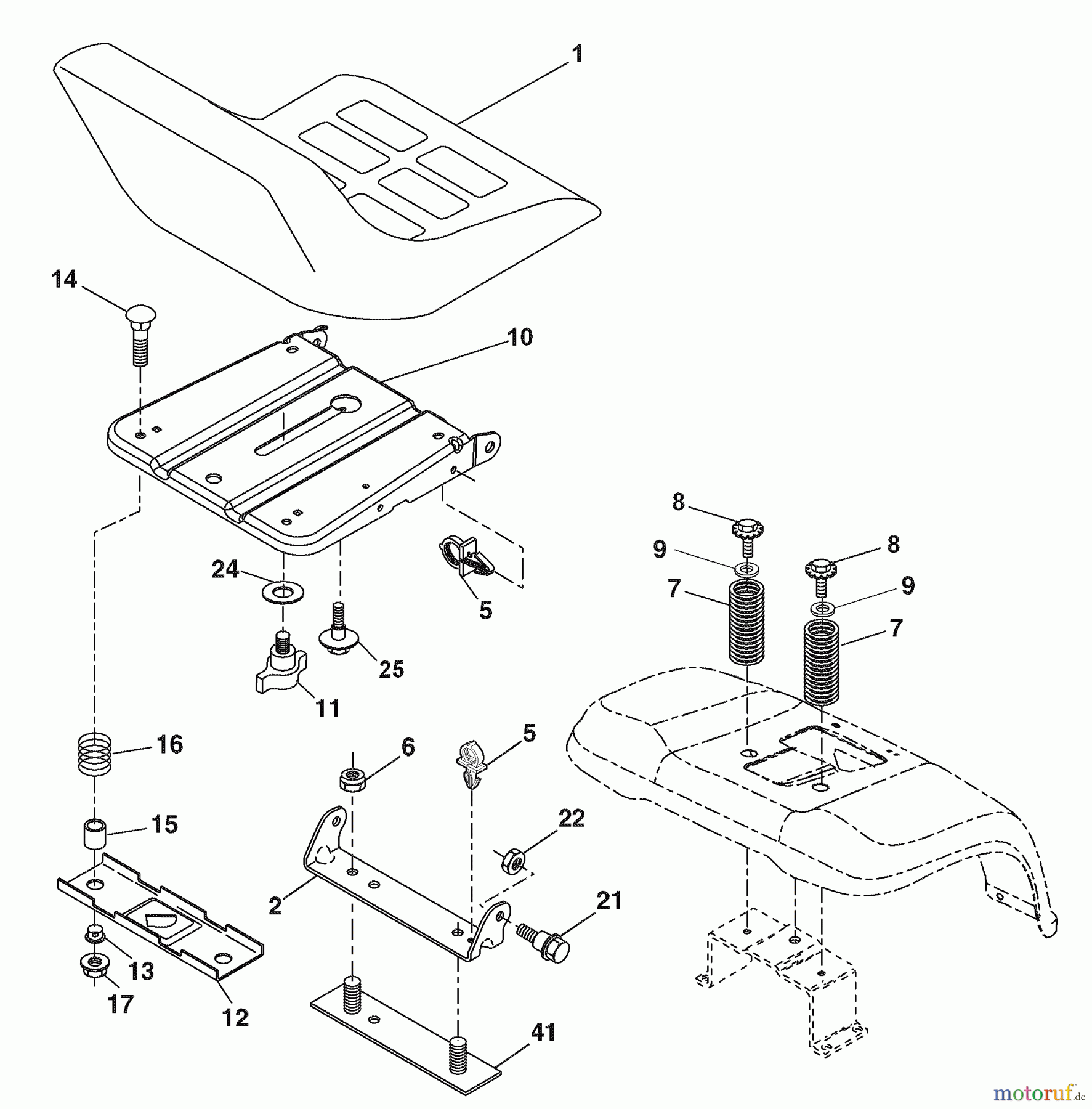 Husqvarna Rasen und Garten Traktoren YTH 18542 (96013000202) - Husqvarna Yard Tractor (2008-02 & After) Seat Assembly