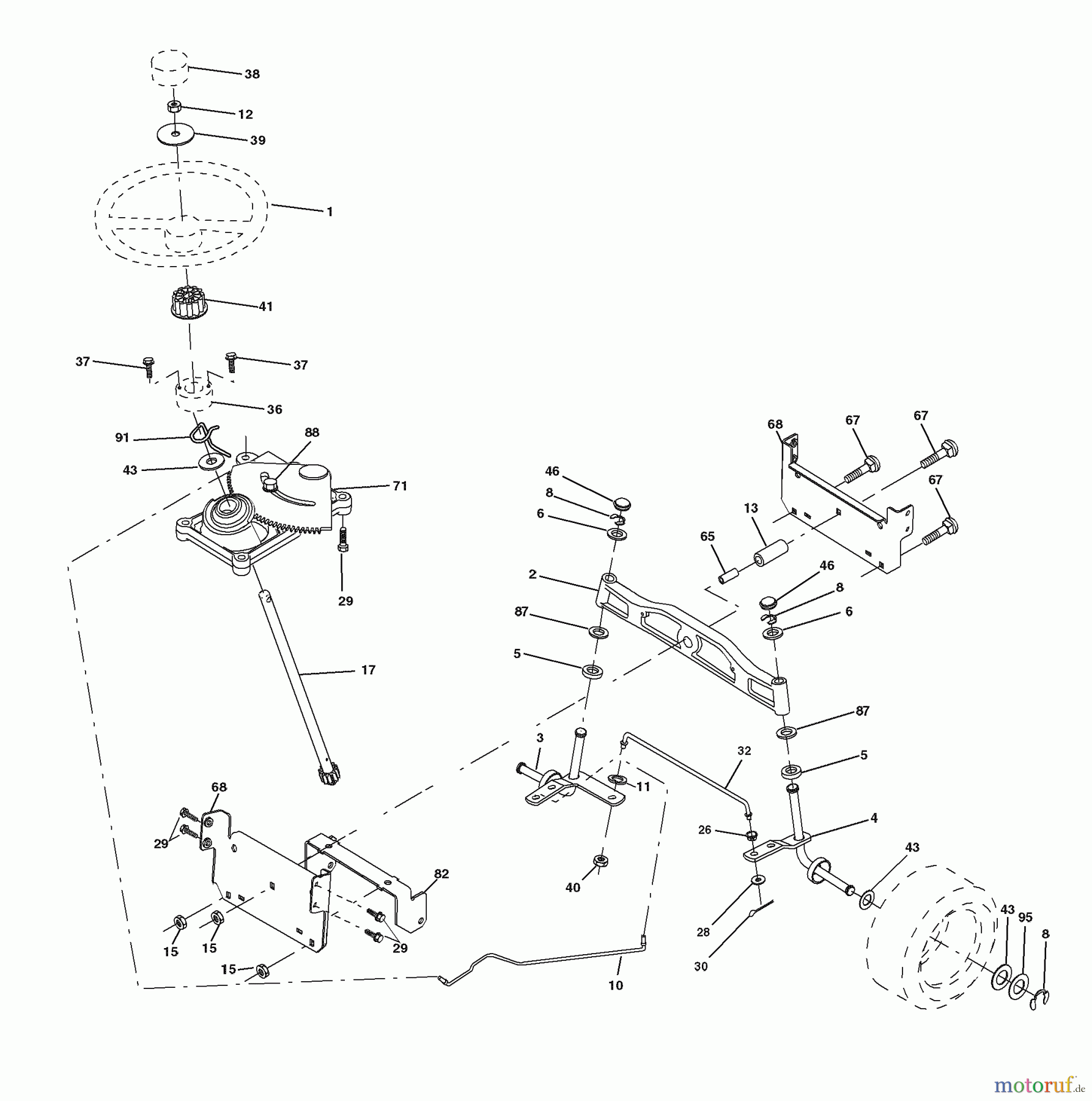 Husqvarna Rasen und Garten Traktoren YTH 18542 (96013000202) - Husqvarna Yard Tractor (2008-02 & After) Steering Assembly