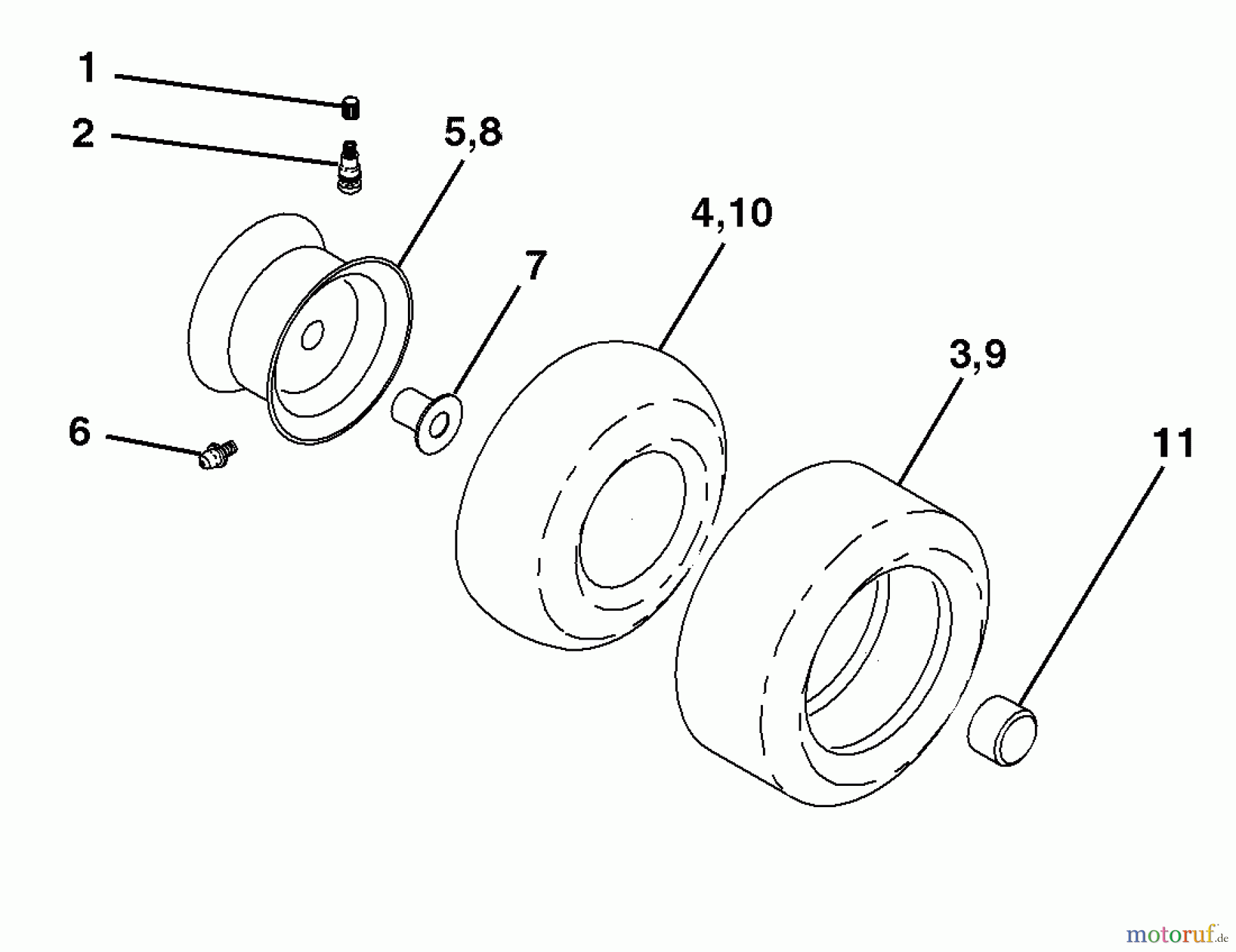 Husqvarna Rasen und Garten Traktoren YTH 18542 (96013000202) - Husqvarna Yard Tractor (2008-02 & After) Wheels and Tires