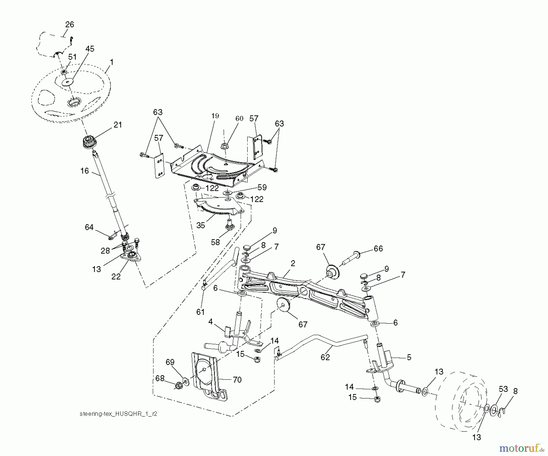 Husqvarna Rasen und Garten Traktoren YTH 18K46 (96043014400) - Husqvarna Yard Tractor (2012-08 & After) STEERING