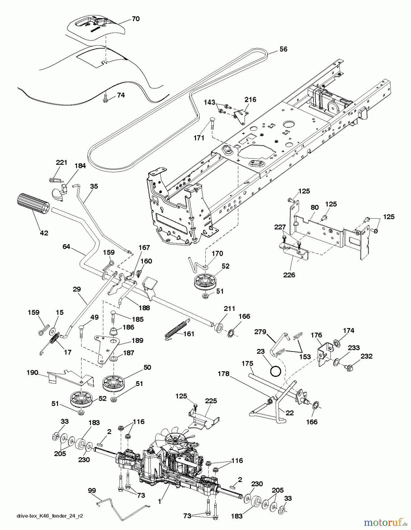 Husqvarna Rasen und Garten Traktoren YTH 2042 (250180) - Husqvarna Yard Tractor (2012-01 & After) DRIVE