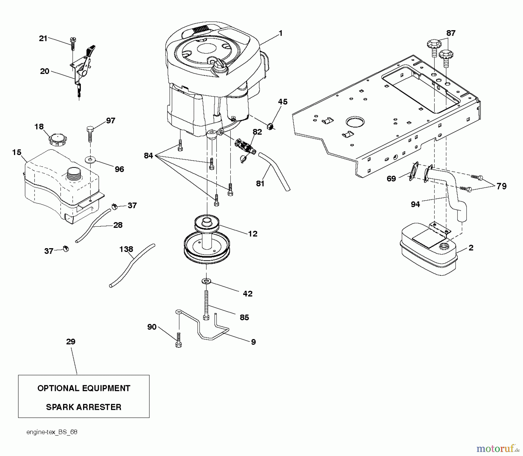 Husqvarna Rasen und Garten Traktoren YTH 2042 (250180) - Husqvarna Yard Tractor (2012-01 & After) ENGINE