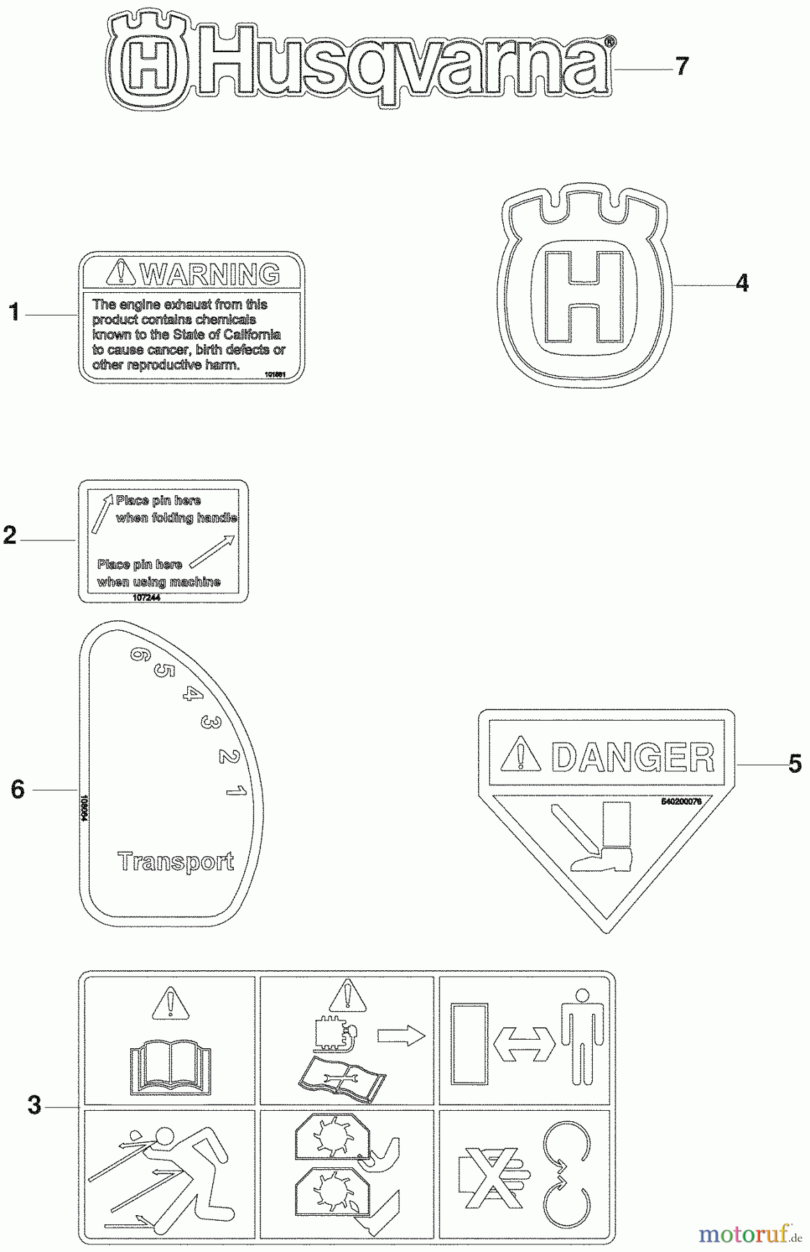 Husqvarna Belüfter / Vertikutierer / Rechen DTF 6BF (966067201) - Husqvarna Dethatcher (2009-09 to 2010-01) Decals