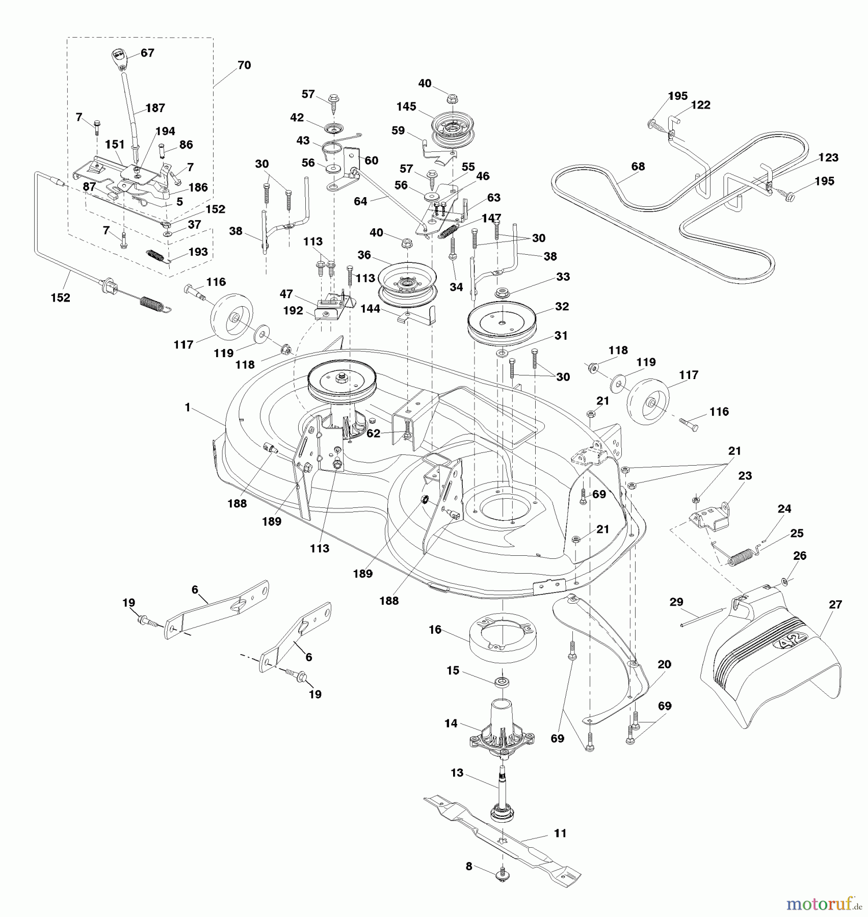 Husqvarna Rasen und Garten Traktoren YTH 2042 (917.287520) - Husqvarna Yard Tractor (SEARS) (2007-01 & After) (Sears Craftsman) Mower Deck