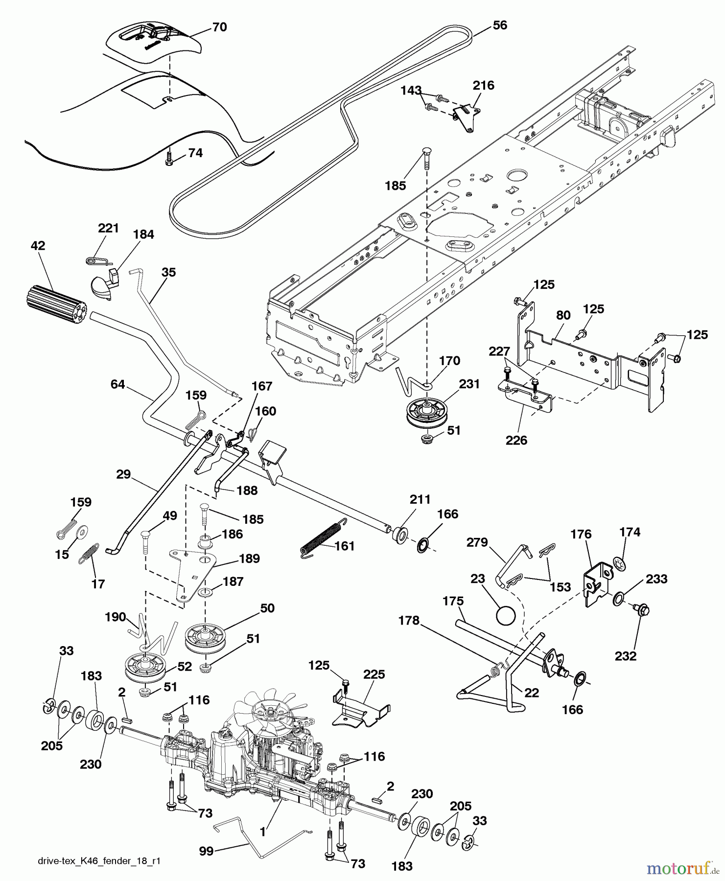 Husqvarna Rasen und Garten Traktoren YTH 2042 (917.289610) - Husqvarna Yard Tractor (SEARS) (2010-05 & After) (Sears Craftsman) Drive
