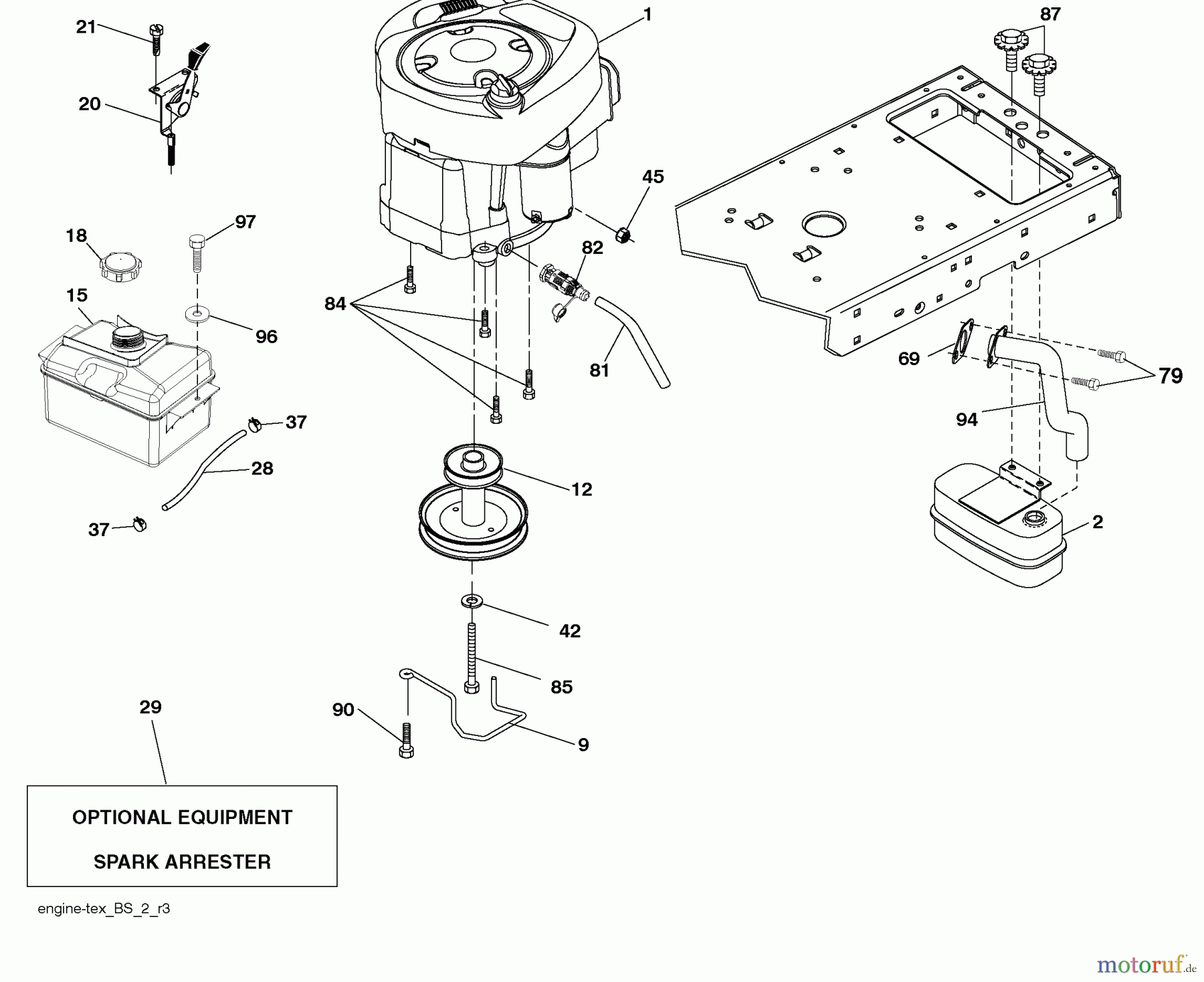 Husqvarna Rasen und Garten Traktoren YTH 2042 (917.289610) - Husqvarna Yard Tractor (SEARS) (2010-05 & After) (Sears Craftsman) Engine