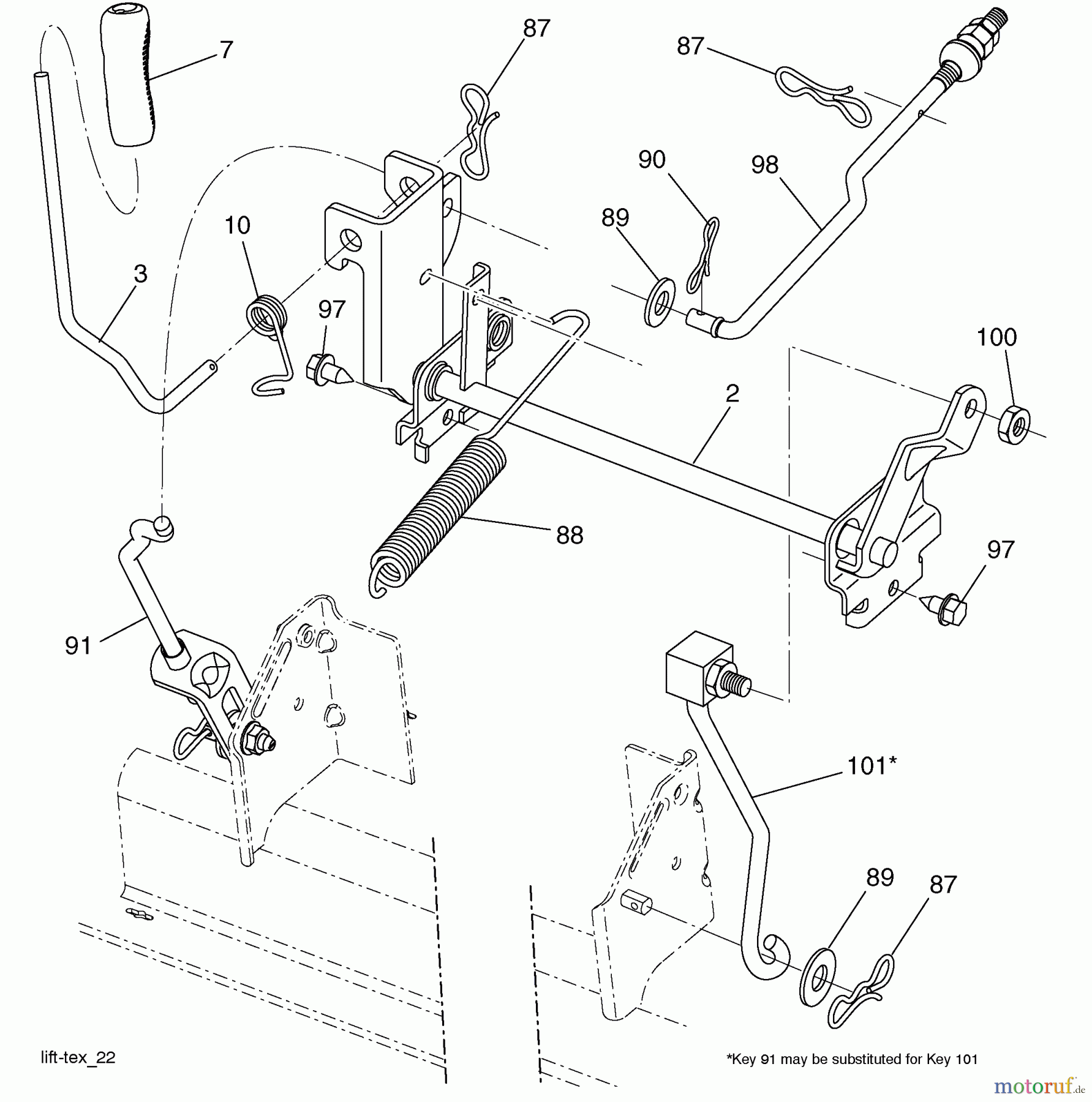 Husqvarna Rasen und Garten Traktoren YTH 2042 (917.289610) - Husqvarna Yard Tractor (SEARS) (2010-05 & After) (Sears Craftsman) Mower Lift