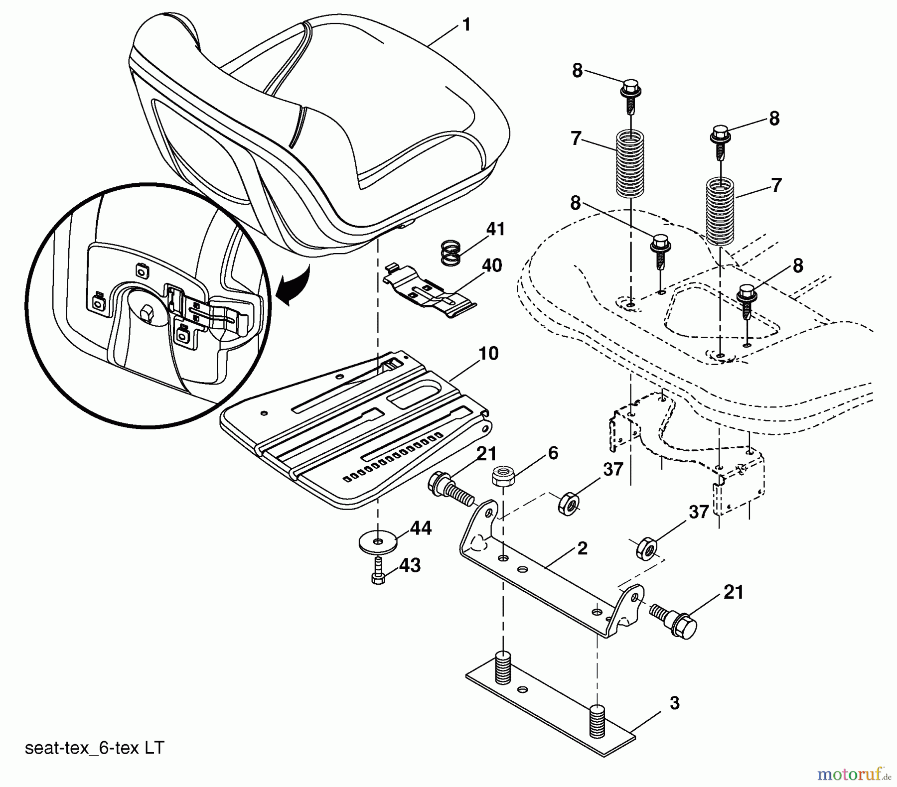 Husqvarna Rasen und Garten Traktoren YTH 2042 (917.289610) - Husqvarna Yard Tractor (SEARS) (2010-05 & After) (Sears Craftsman) Seat Assembly
