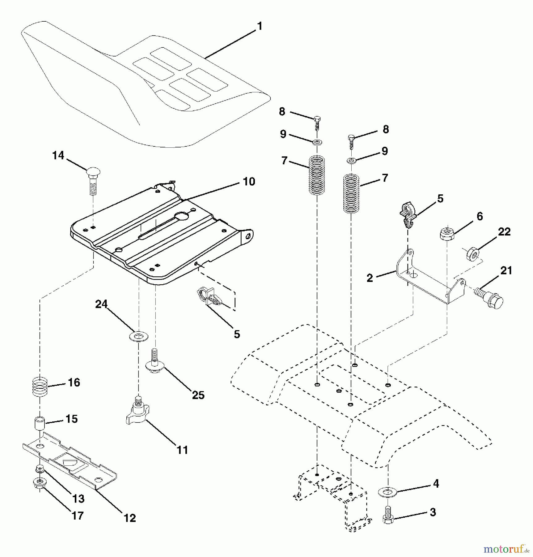 Husqvarna Rasen und Garten Traktoren YTH 2042 (96013000600) - Husqvarna Yard Tractor (2005-10 & After) Seat Assembly