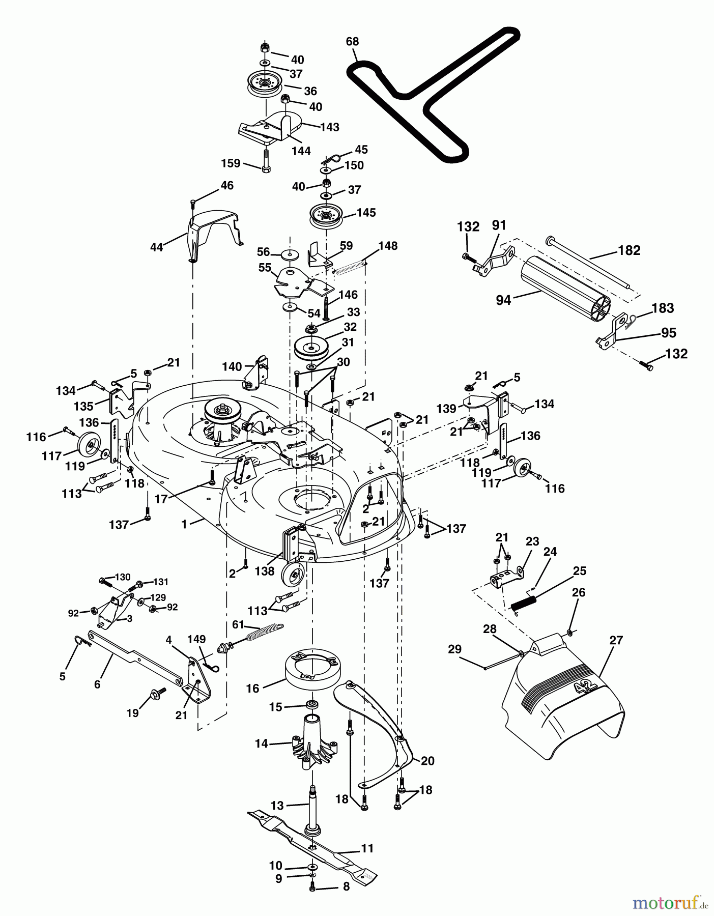 Husqvarna Rasen und Garten Traktoren YTH 2042 (96013000601) - Husqvarna Yard Tractor (2005-10 & After) Mower Deck