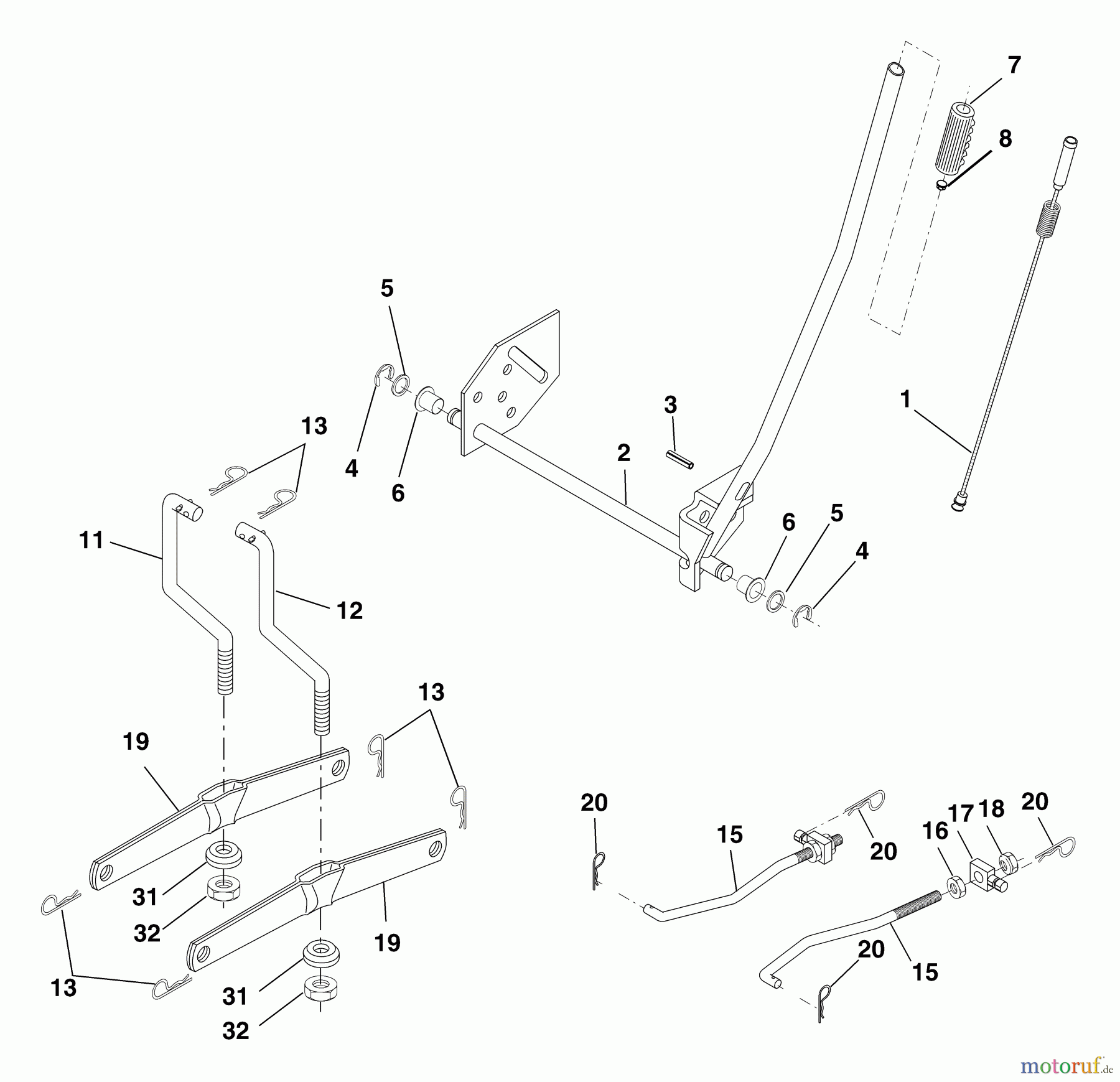 Husqvarna Rasen und Garten Traktoren YTH 2042 (96013000601) - Husqvarna Yard Tractor (2005-10 & After) Mower Lift