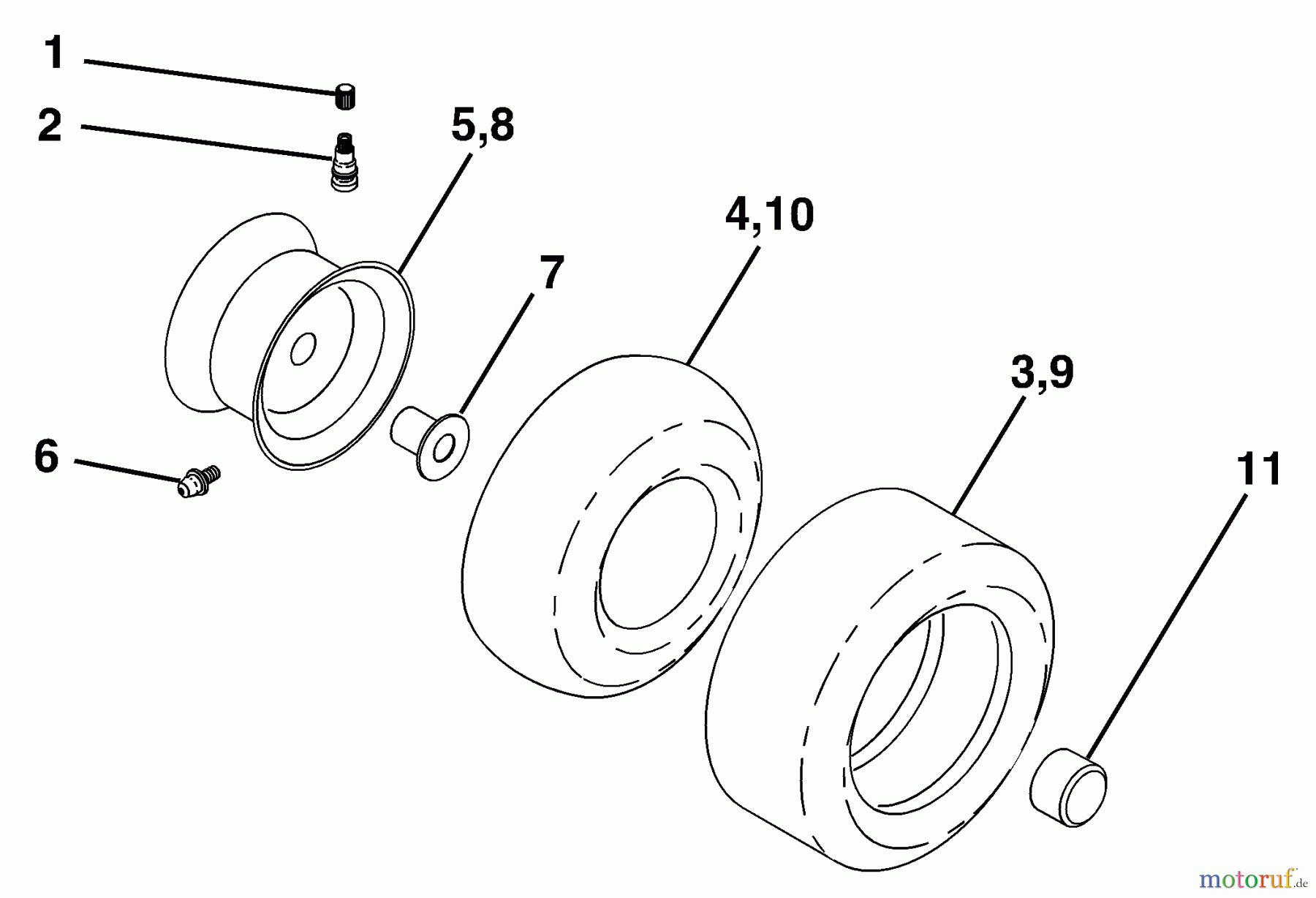 Husqvarna Rasen und Garten Traktoren YTH 2042 (96013000601) - Husqvarna Yard Tractor (2005-10 & After) Wheels & Tires