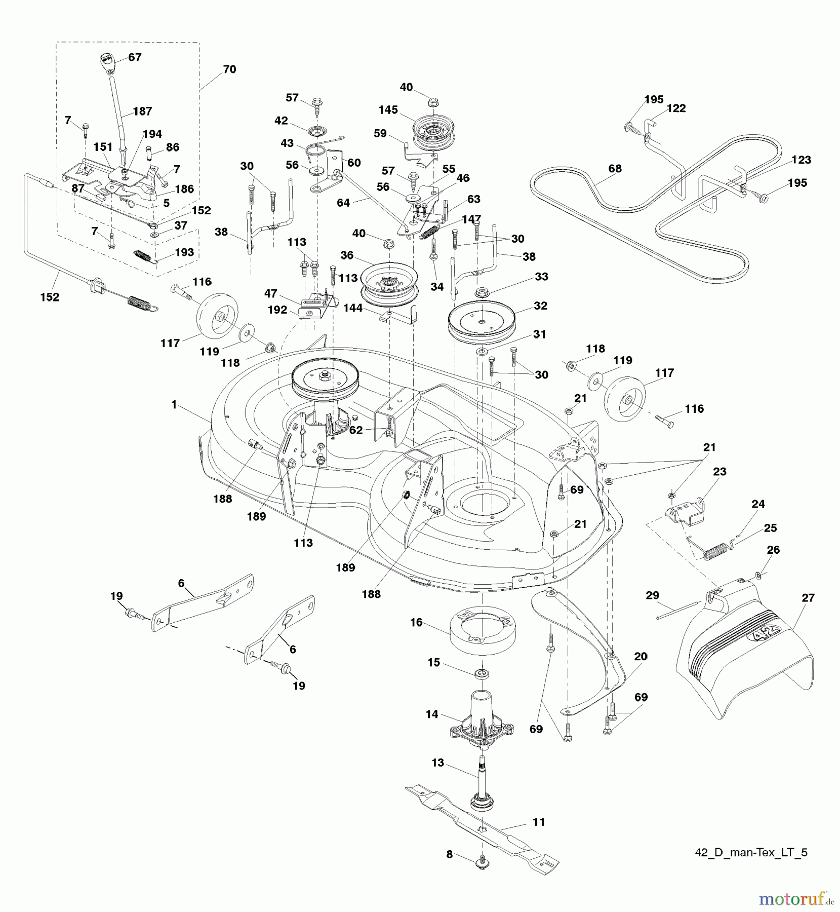 Husqvarna Rasen und Garten Traktoren YTH 2042 (96043003200) - Husqvarna Yard Tractor (2007-02 & After) Mower Deck
