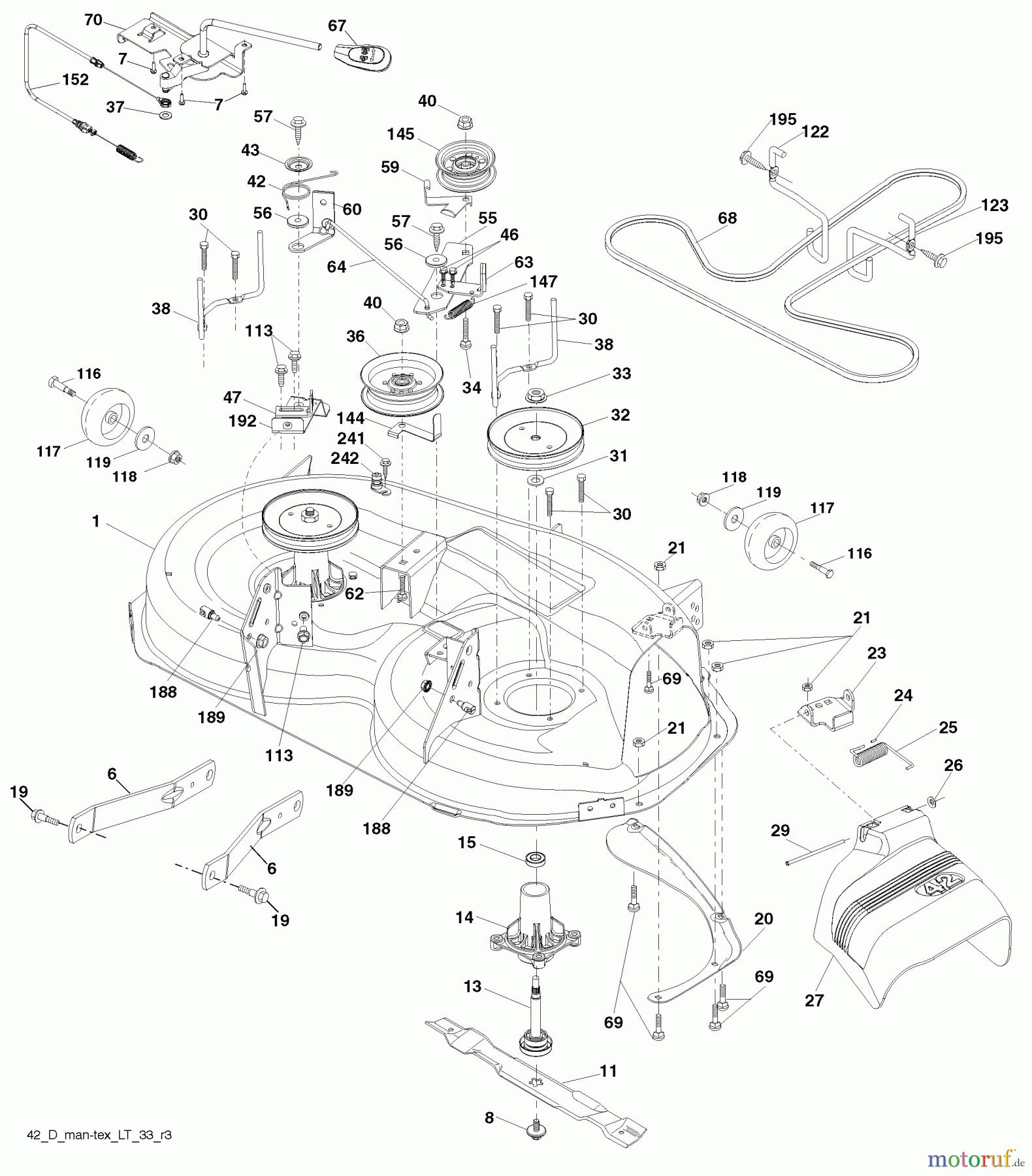 Husqvarna Rasen und Garten Traktoren YTH 2042 (96043009200) - Husqvarna Yard Tractor (2010-02 & After) Mower Deck