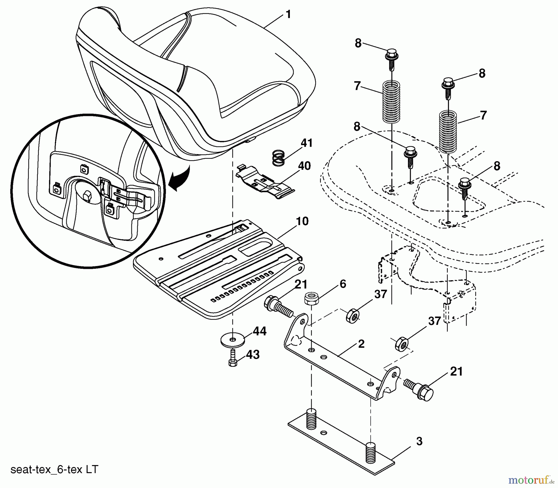 Husqvarna Rasen und Garten Traktoren YTH 2042 (96043009200) - Husqvarna Yard Tractor (2010-02 & After) Seat Assembly