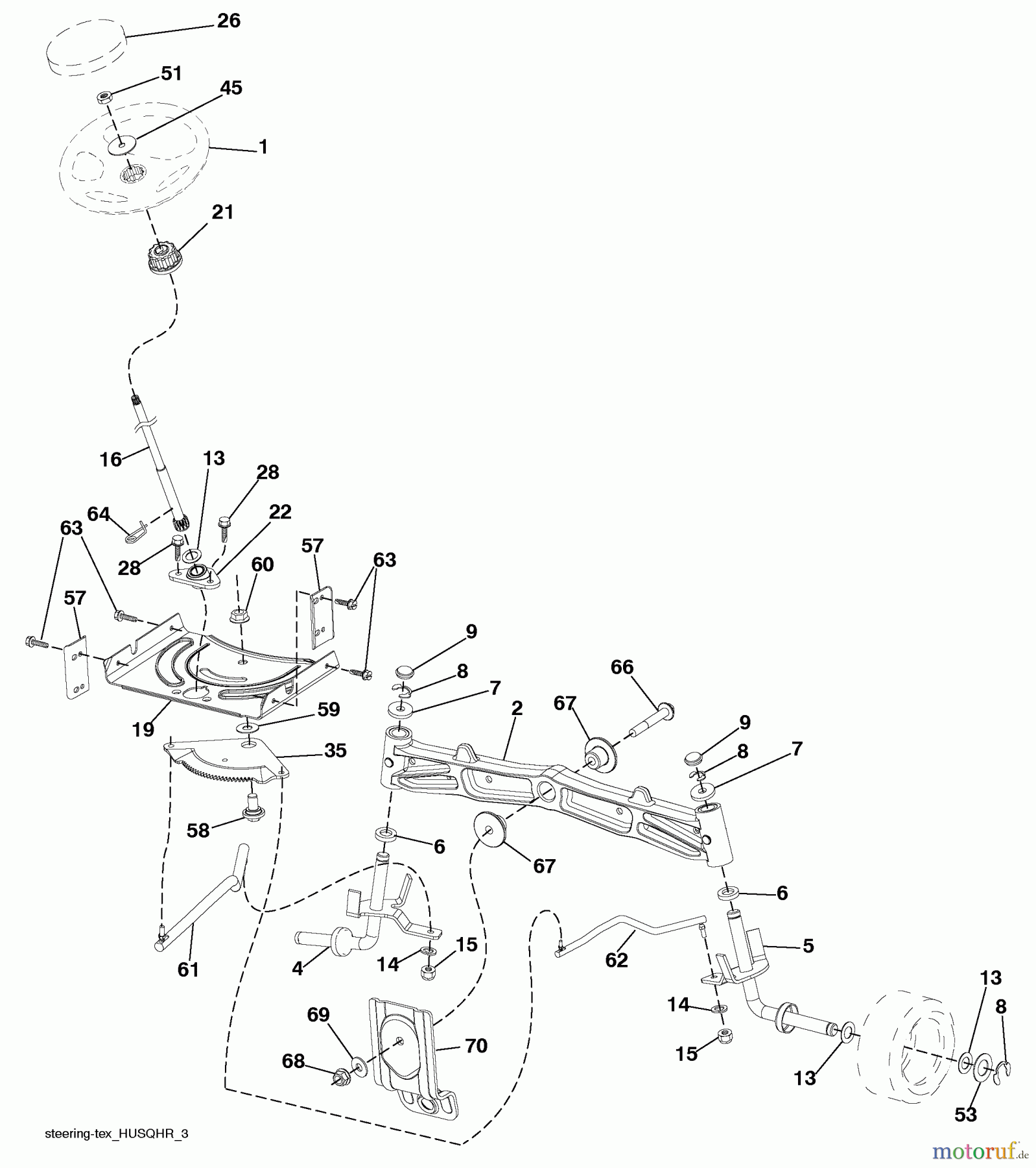 Husqvarna Rasen und Garten Traktoren YTH 2042 (96043009200) - Husqvarna Yard Tractor (2010-02 & After) Steering Assembly