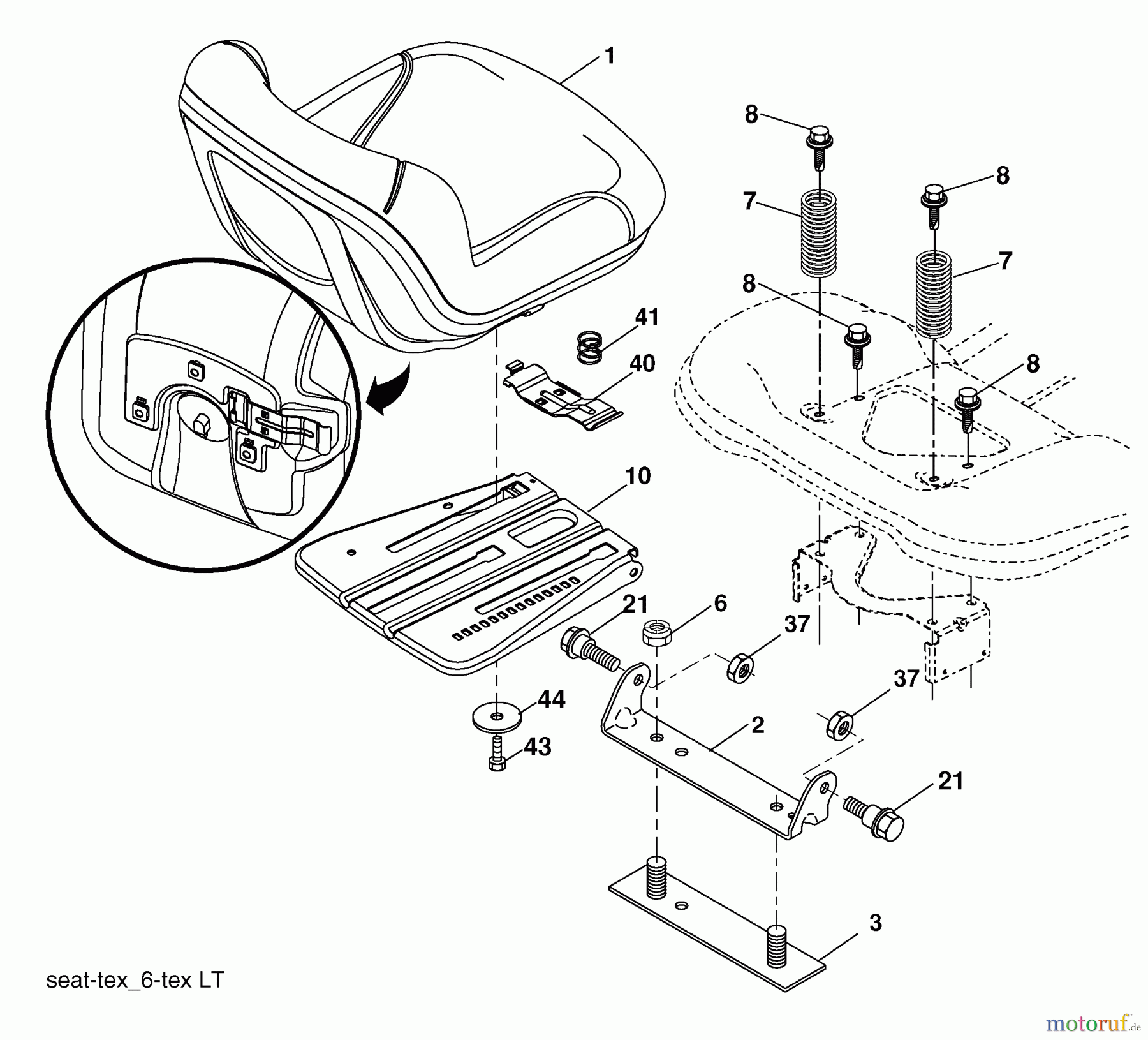 Husqvarna Rasen und Garten Traktoren YTH 2042 (96043009202) - Husqvarna Yard Tractor (2010-04 & After) Seat Assembly