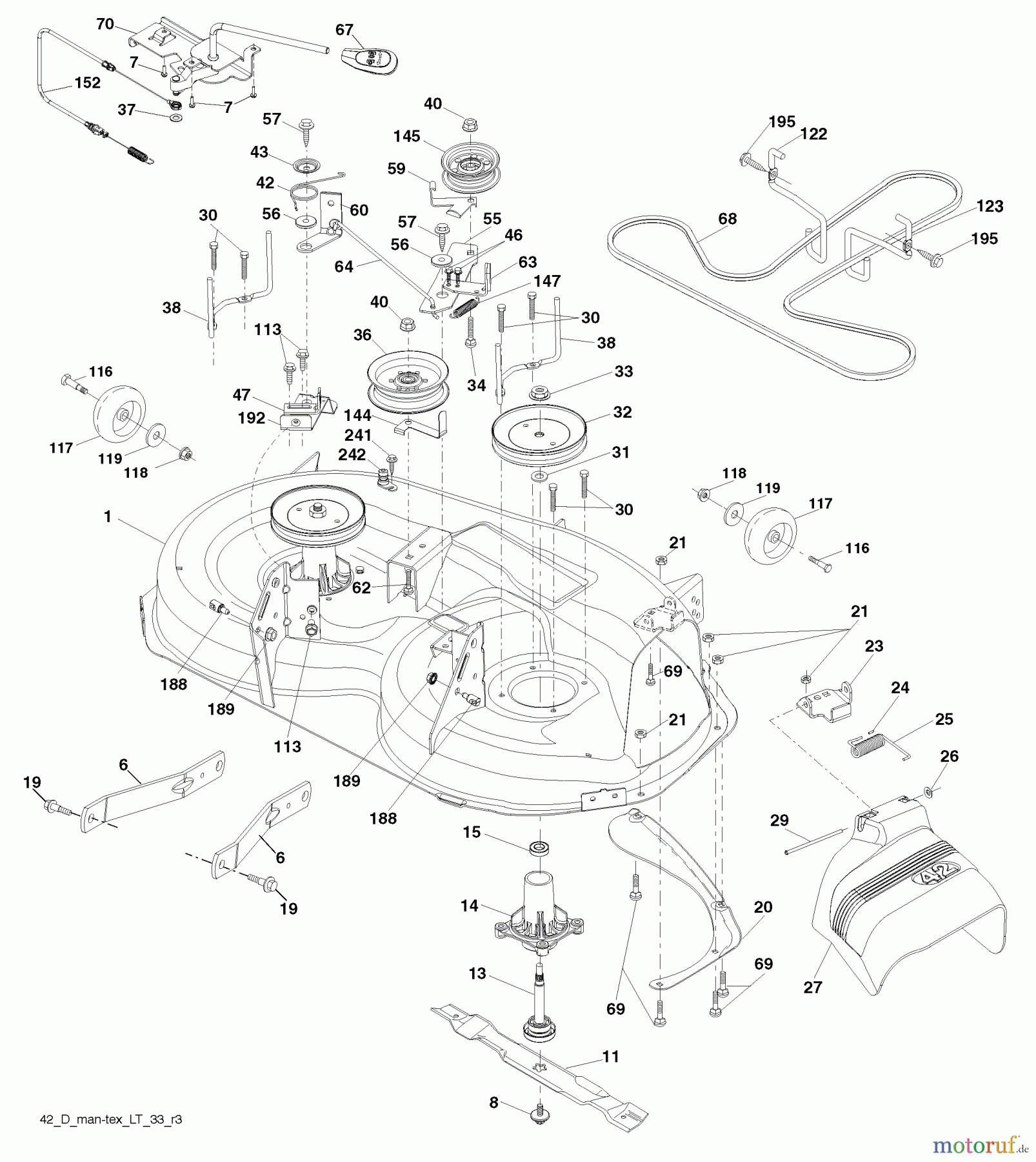 Husqvarna Rasen und Garten Traktoren YTH 2042 (96043010601) - Husqvarna Yard Tractor (2010-02 & After) Mower Deck