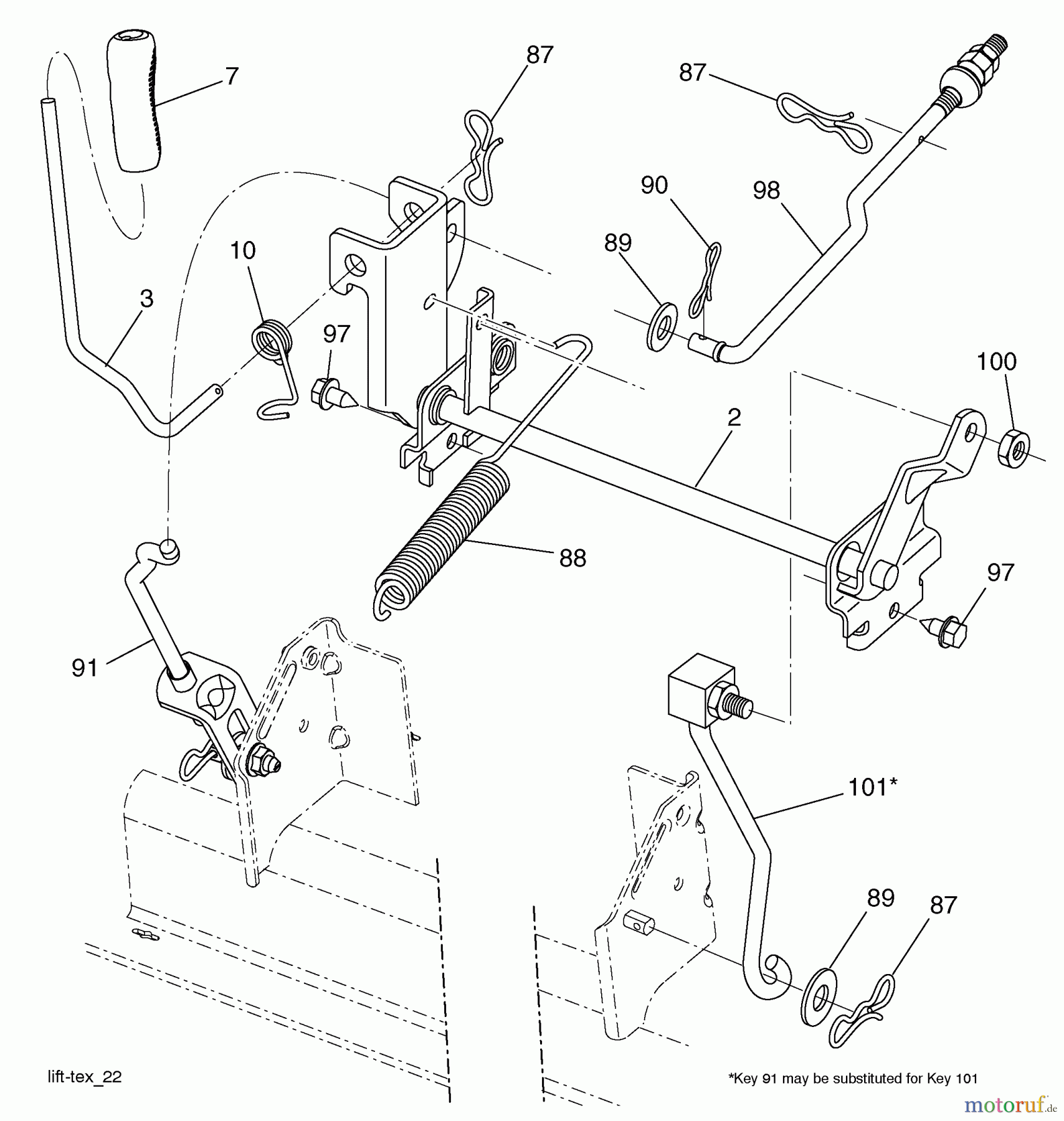 Husqvarna Rasen und Garten Traktoren YTH 2042 (96043010601) - Husqvarna Yard Tractor (2010-02 & After) Mower Lift