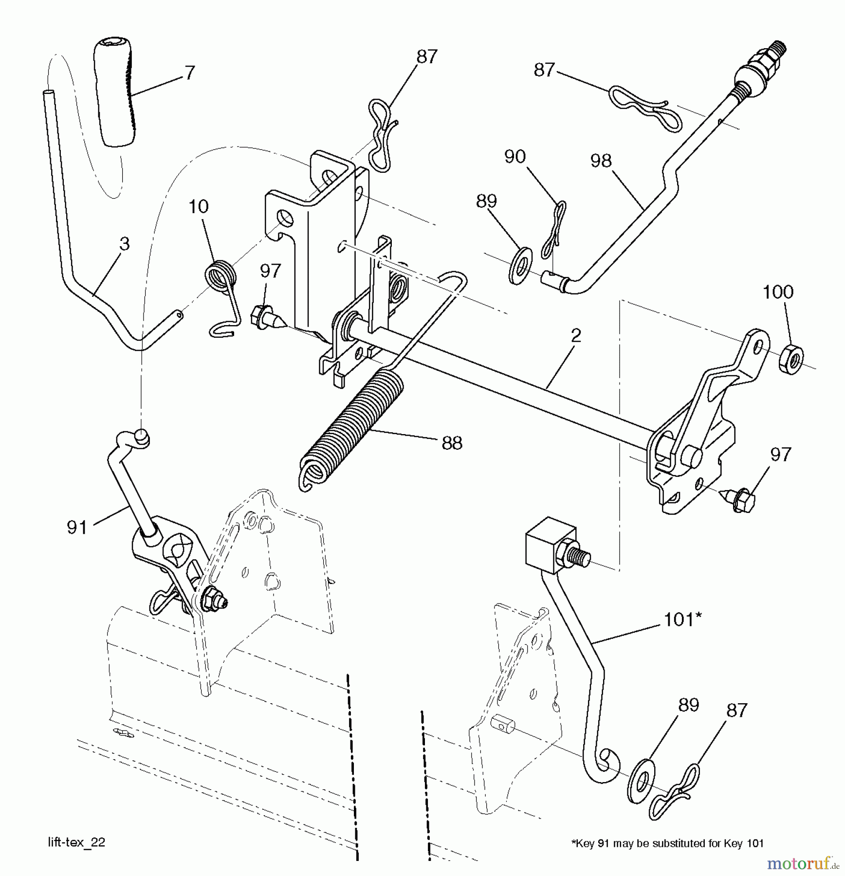Husqvarna Rasen und Garten Traktoren YTH 2042 (96043010601) - Husqvarna Yard Tractor (2012-02 & After) MOWER LIFT / DECK LIFT