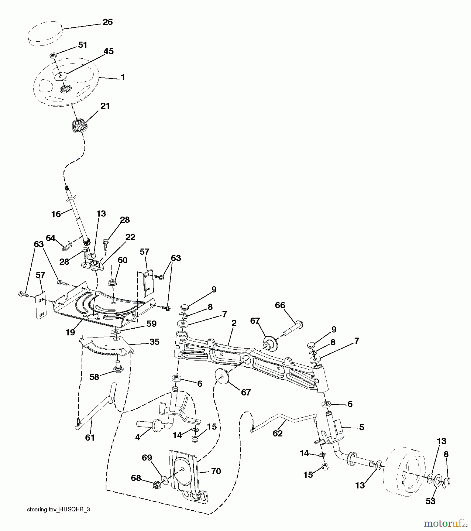 Husqvarna Rasen und Garten Traktoren YTH 2042 (96043010601) - Husqvarna Yard Tractor (2012-02 & After) STEERING
