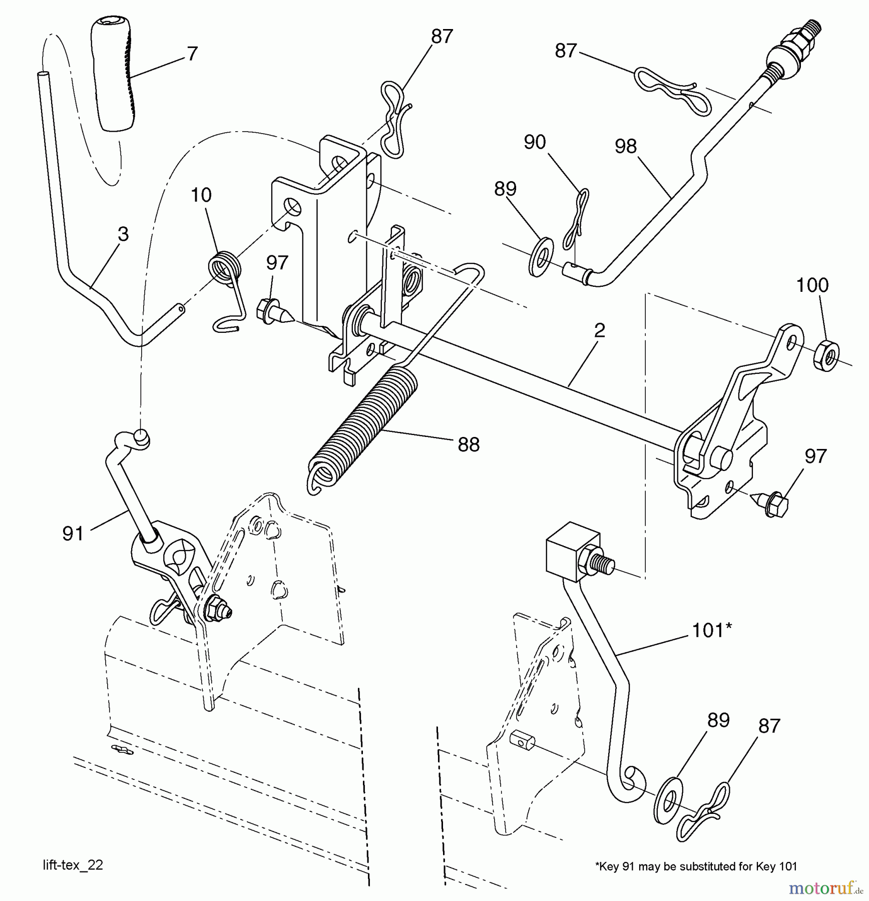 Husqvarna Rasen und Garten Traktoren YTH 2042 (96043010602) - Husqvarna Yard Tractor (2010-03 & After) Mower Lift
