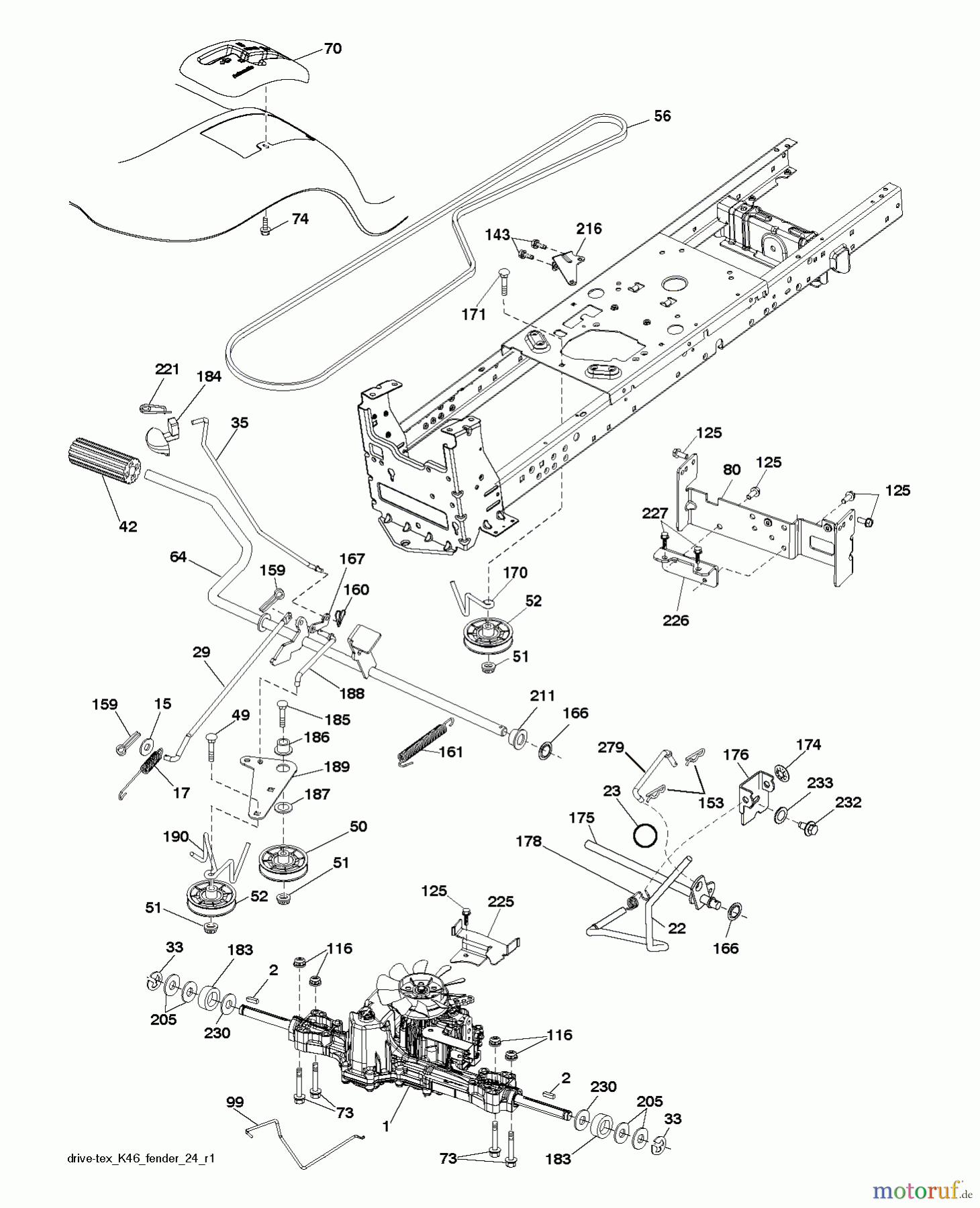 Husqvarna Rasen und Garten Traktoren YTH 2042 (96043012104) - Husqvarna Yard Tractor (2012-08 & After) DRIVE