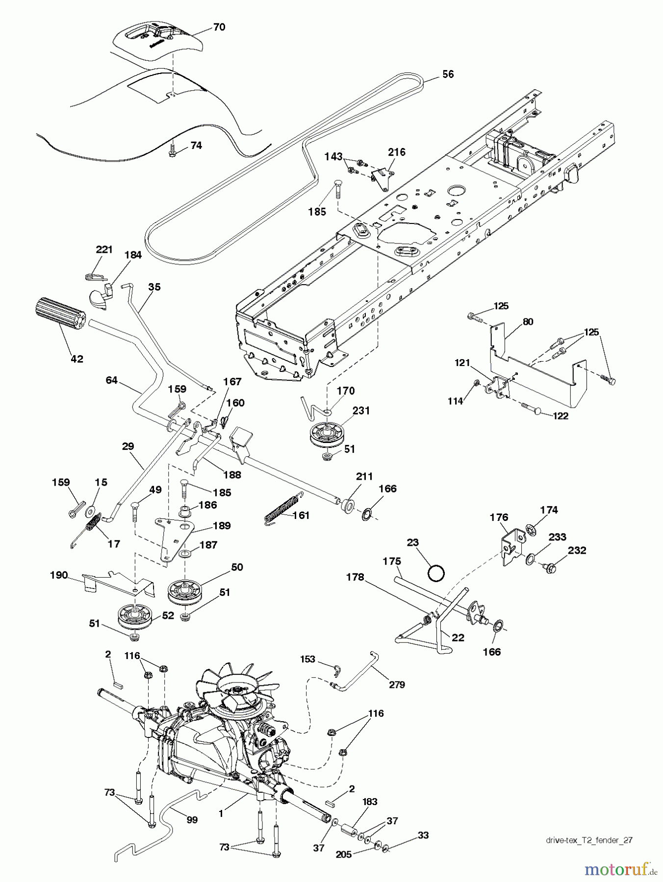 Husqvarna Rasen und Garten Traktoren YTH 2042 (96043012105) - Husqvarna Yard Tractor (2013-01 & After) DRIVE