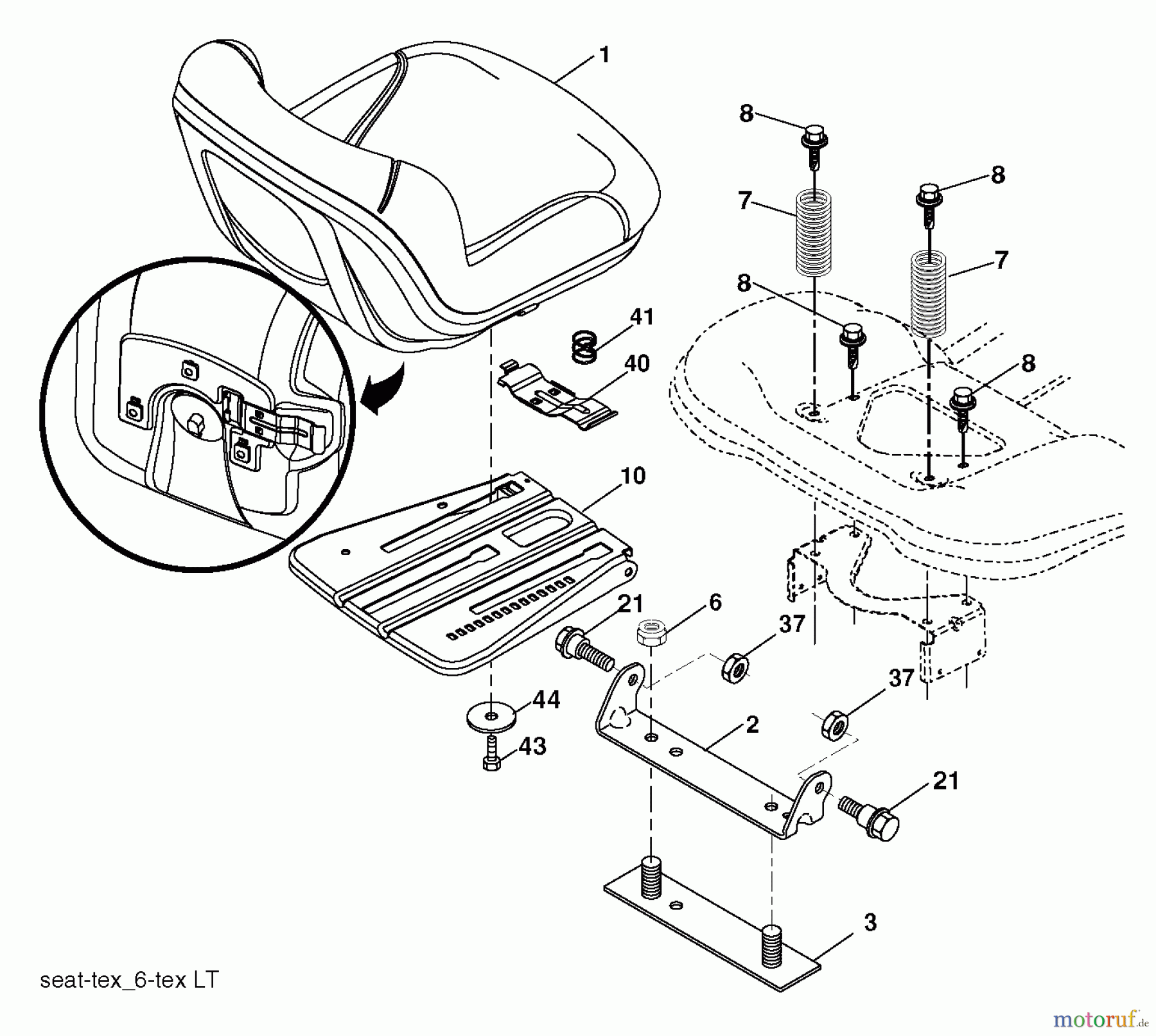 Husqvarna Rasen und Garten Traktoren YTH 2042 (96043012105) - Husqvarna Yard Tractor (2013-01 & After) SEAT