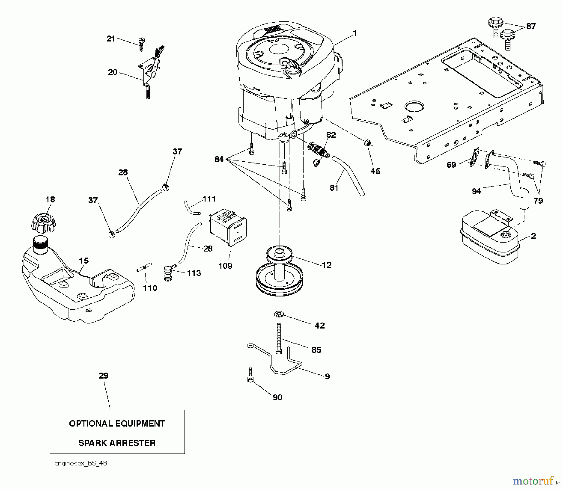 Husqvarna Rasen und Garten Traktoren YTH 2042 (96043016401) - Husqvarna Yard Tractor (2013-02 & After) ENGINE