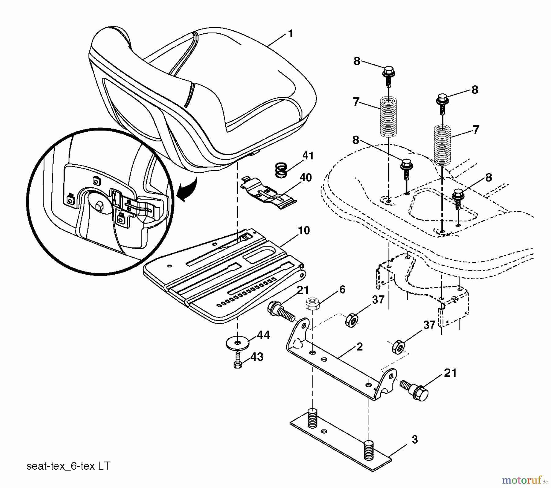 Husqvarna Rasen und Garten Traktoren YTH 2042 (96043016400) - Husqvarna Yard Tractor (2012-10 & After) SEAT