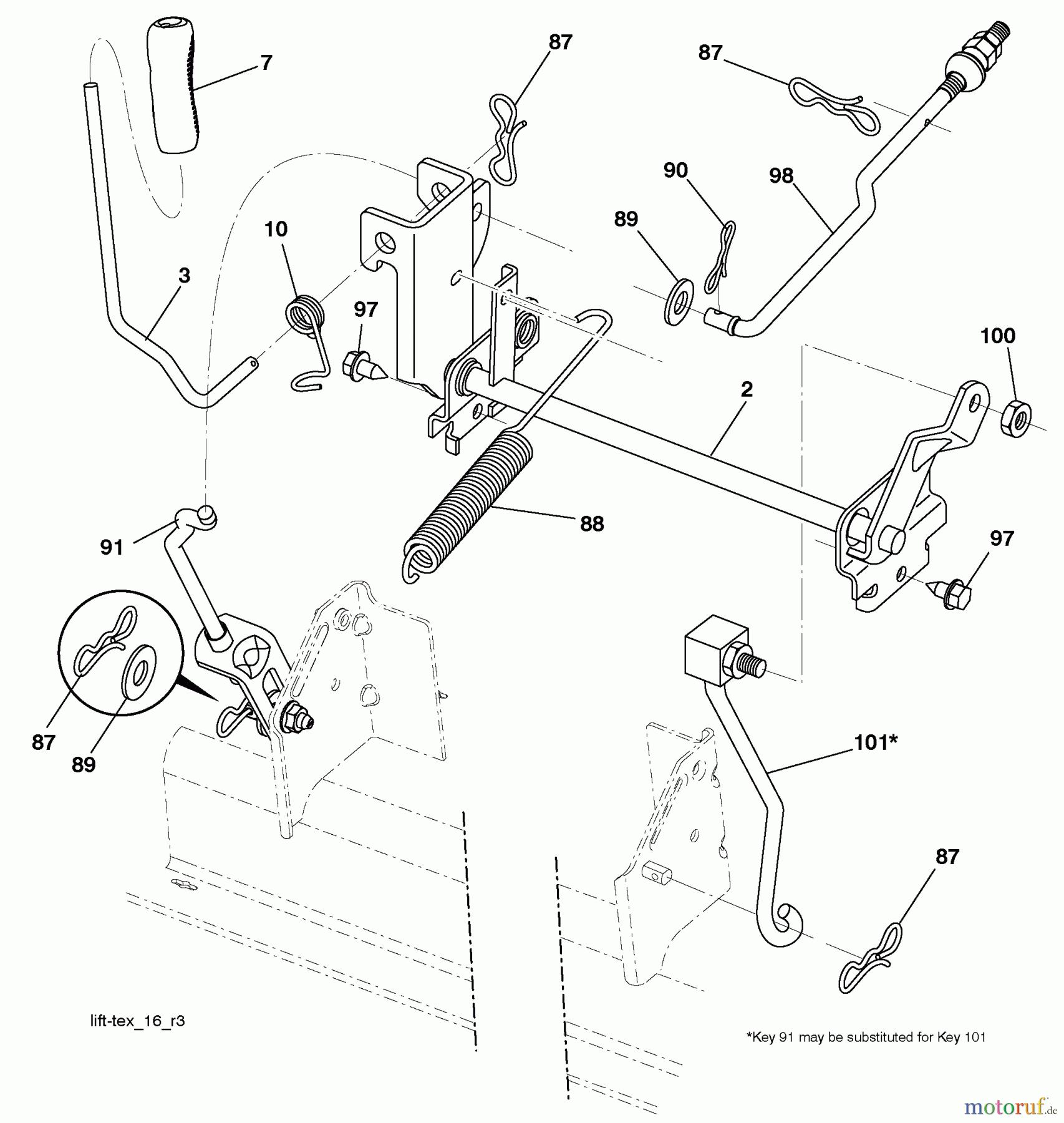 Husqvarna Rasen und Garten Traktoren YTH 2042TD (96041005403) - Husqvarna Yard Tractor (2010-02 & After) Mower Lift