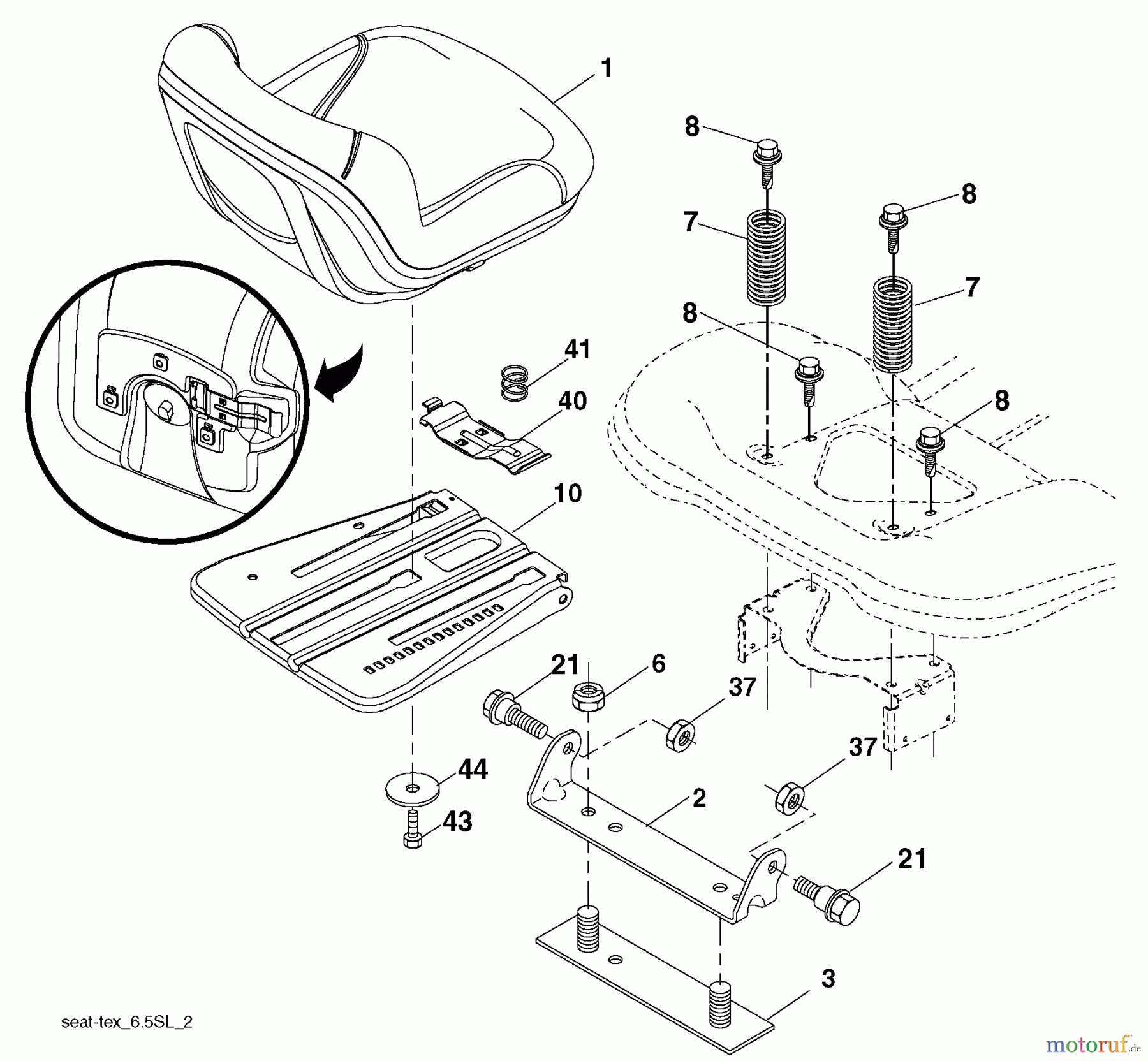 Husqvarna Rasen und Garten Traktoren YTH 2042TD (96041005403) - Husqvarna Yard Tractor (2010-02 & After) Seat Assembly
