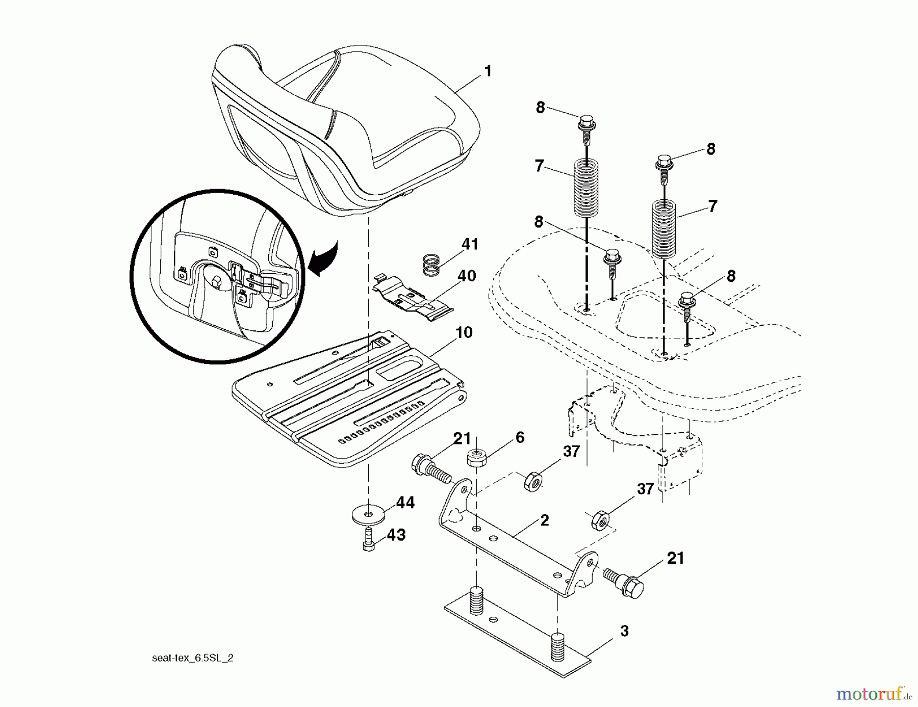 Husqvarna Rasen und Garten Traktoren YTH 2042 (96041005404) - Husqvarna Yard Tractor (2011-06 & After) SEAT