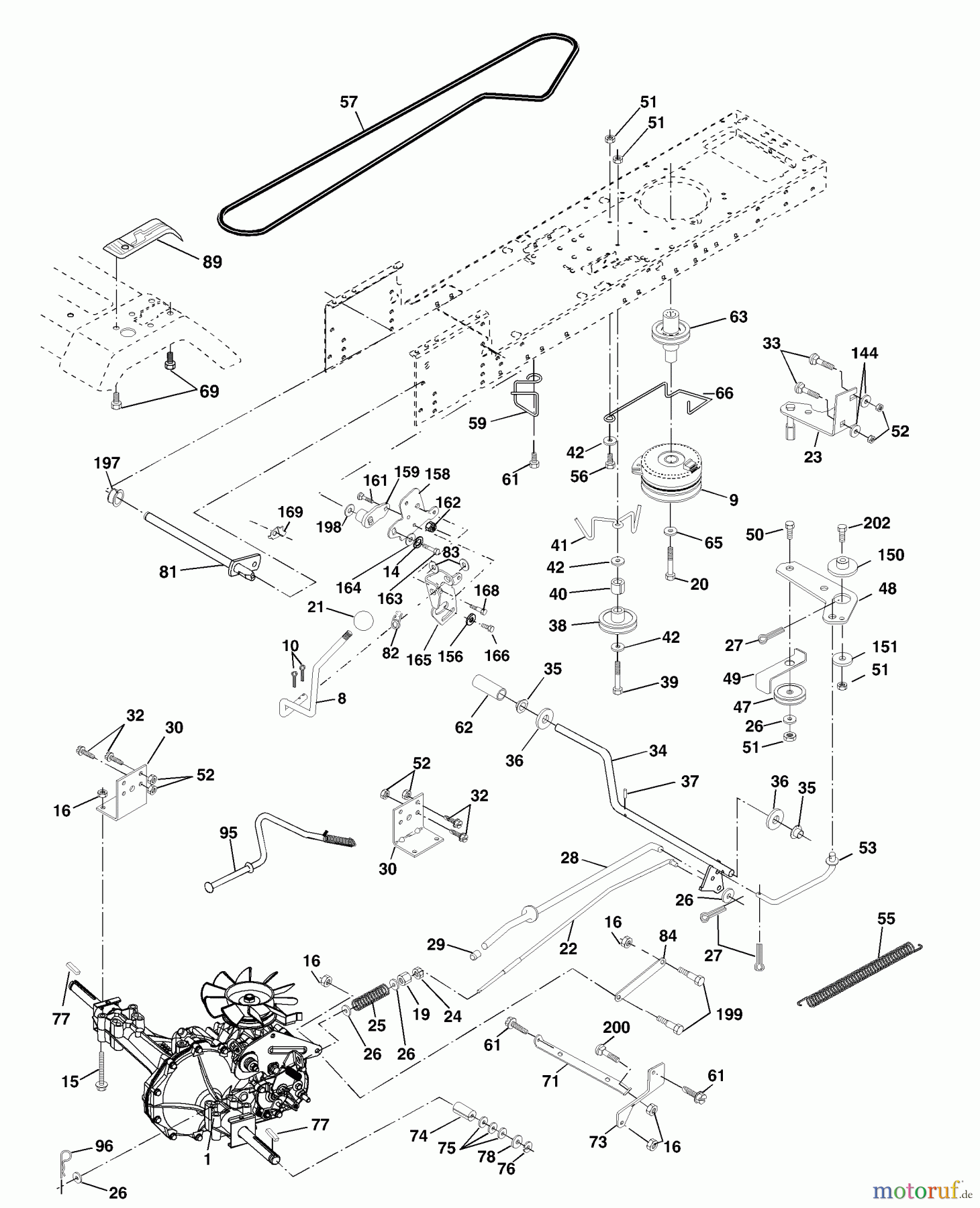 Husqvarna Rasen und Garten Traktoren YTH 2046A (954567079) - Husqvarna Yard Tractor (2000-11 & After) Drive