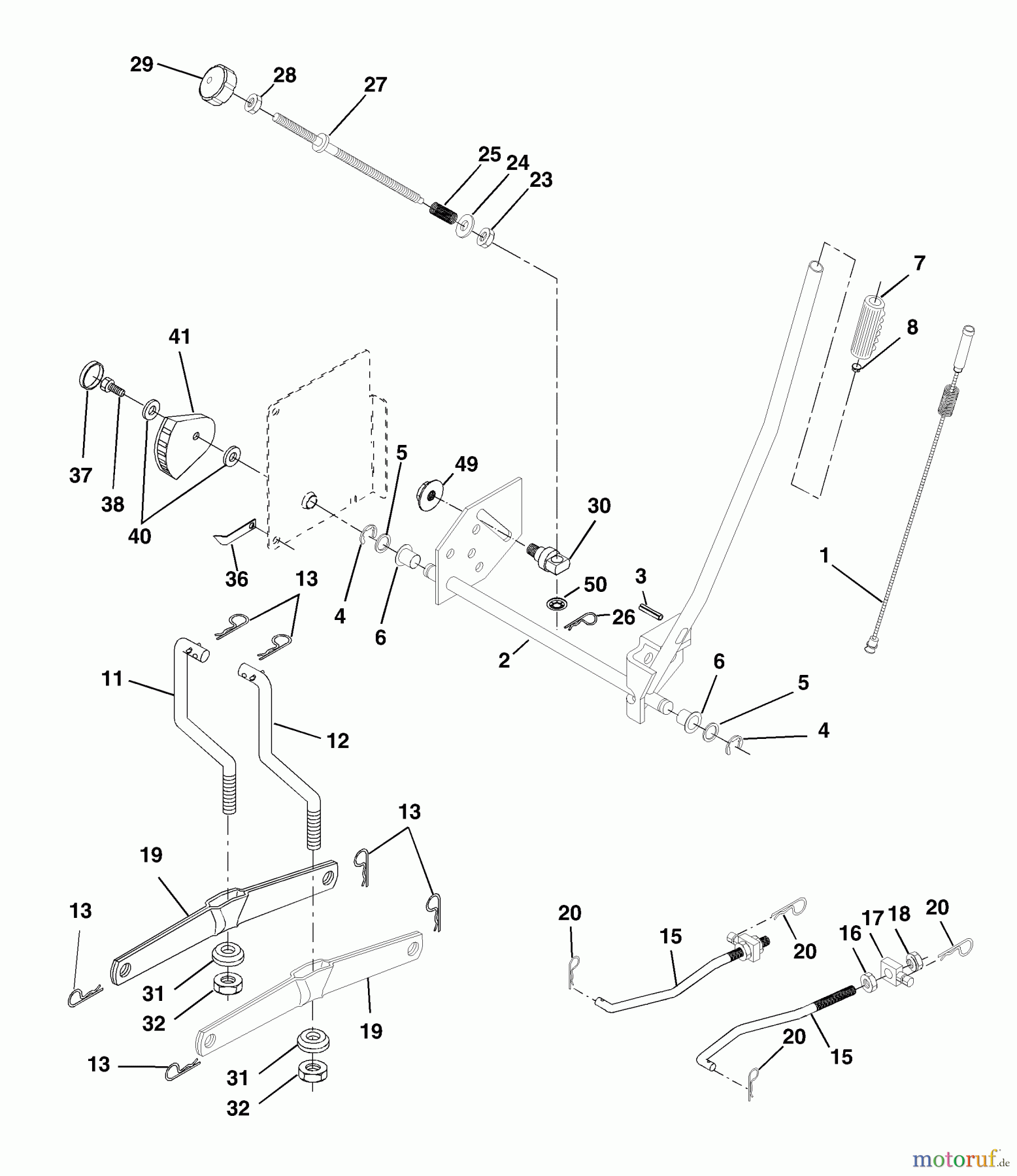 Husqvarna Rasen und Garten Traktoren YTH 2046A (954567079) - Husqvarna Yard Tractor (2000-11 & After) Mower Lift