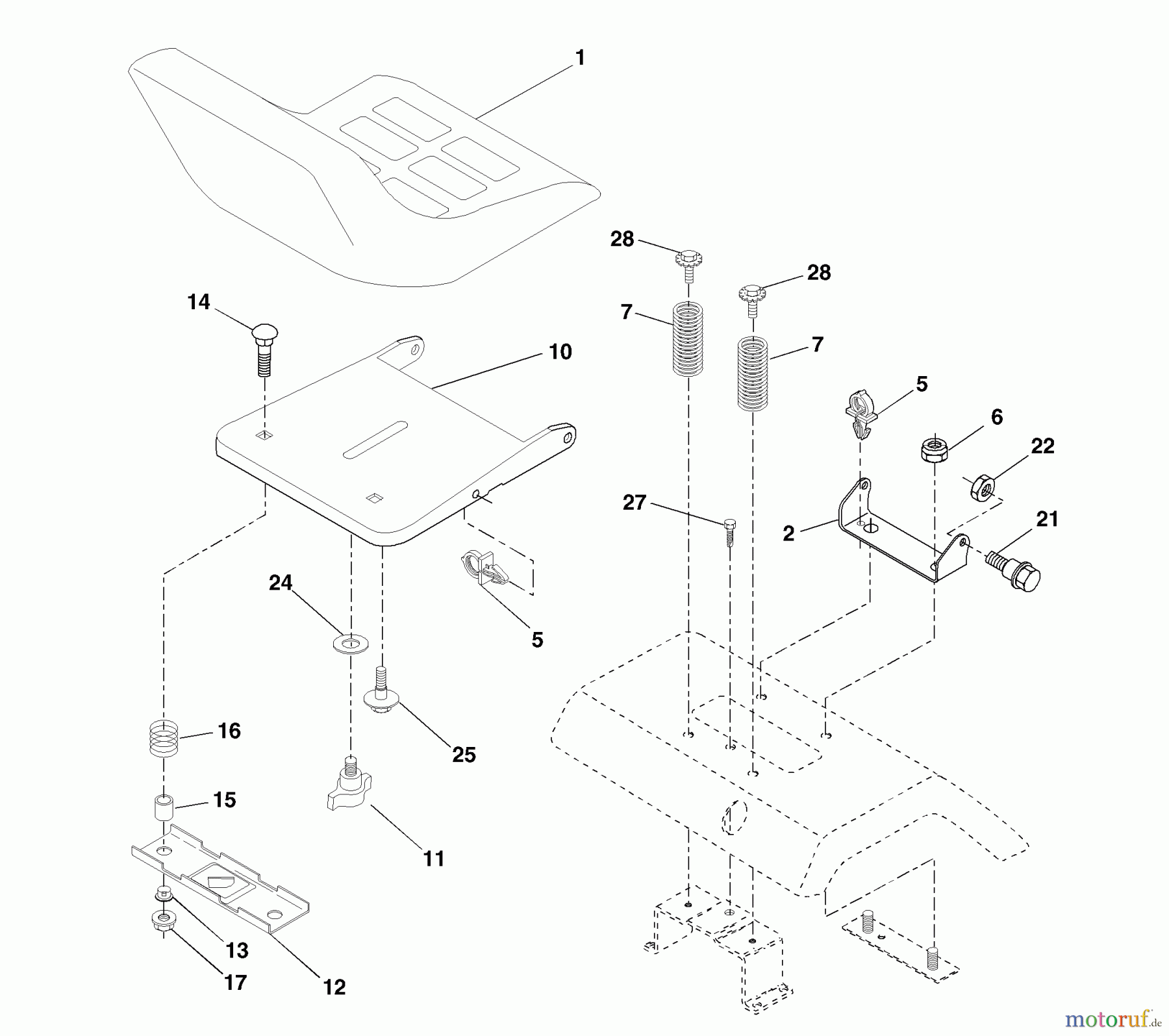 Husqvarna Rasen und Garten Traktoren YTH 2046A (954567079) - Husqvarna Yard Tractor (2000-11 & After) Seat Assembly