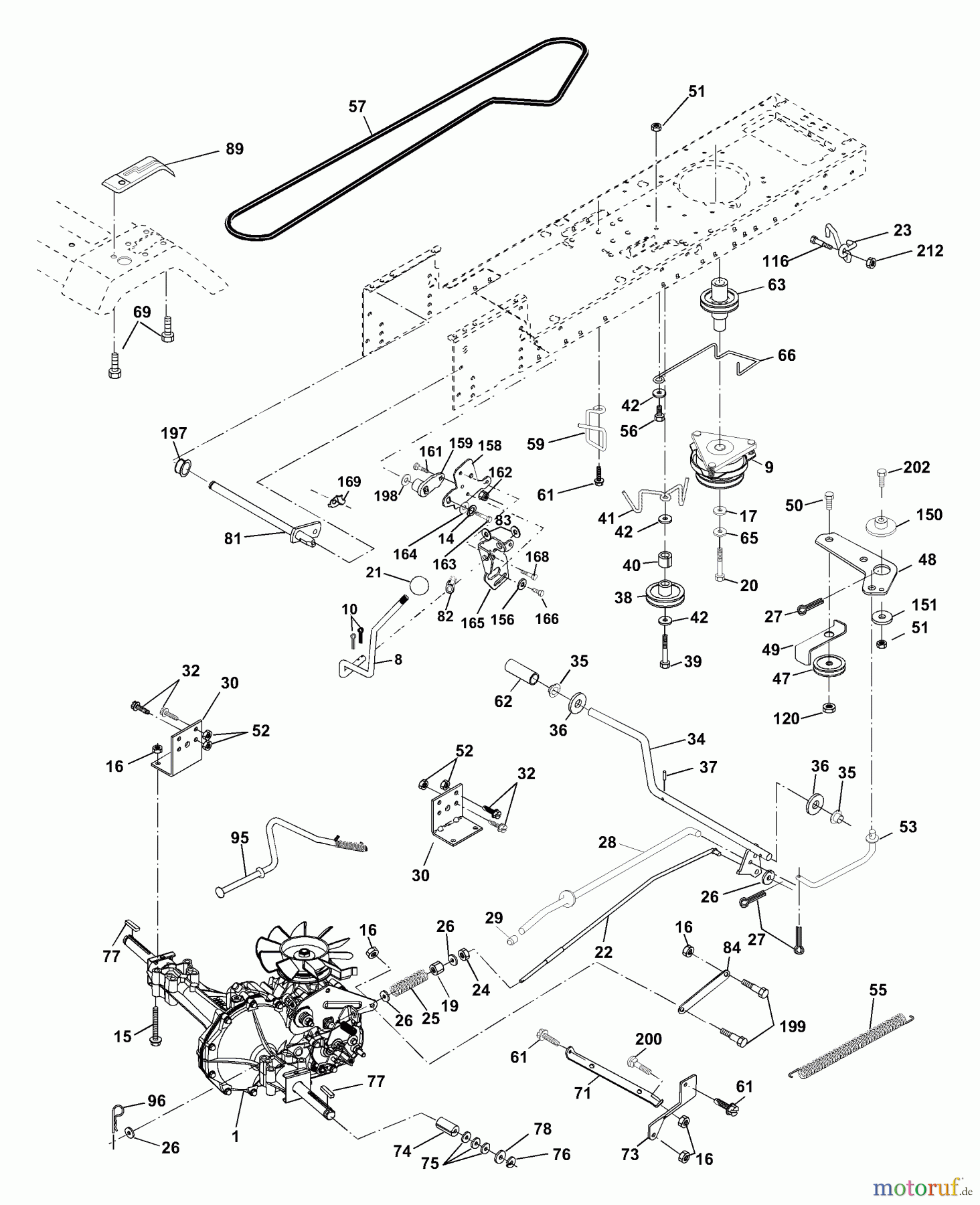 Husqvarna Rasen und Garten Traktoren YTH 2048A (954567086) - Husqvarna Yard Tractor (2001-02 & After) Drive