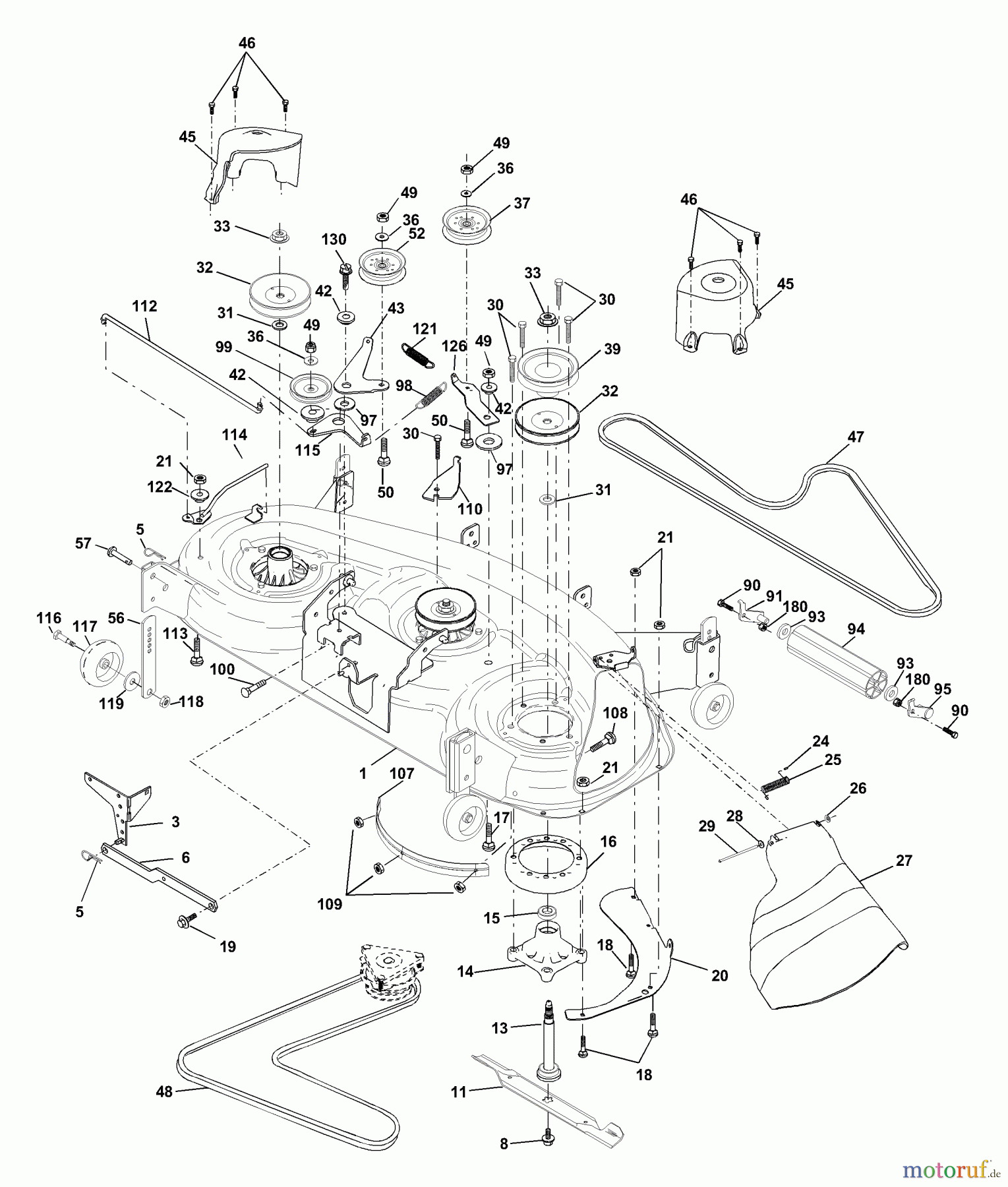 Husqvarna Rasen und Garten Traktoren YTH 2048A (954567086) - Husqvarna Yard Tractor (2001-02 & After) Mower Deck