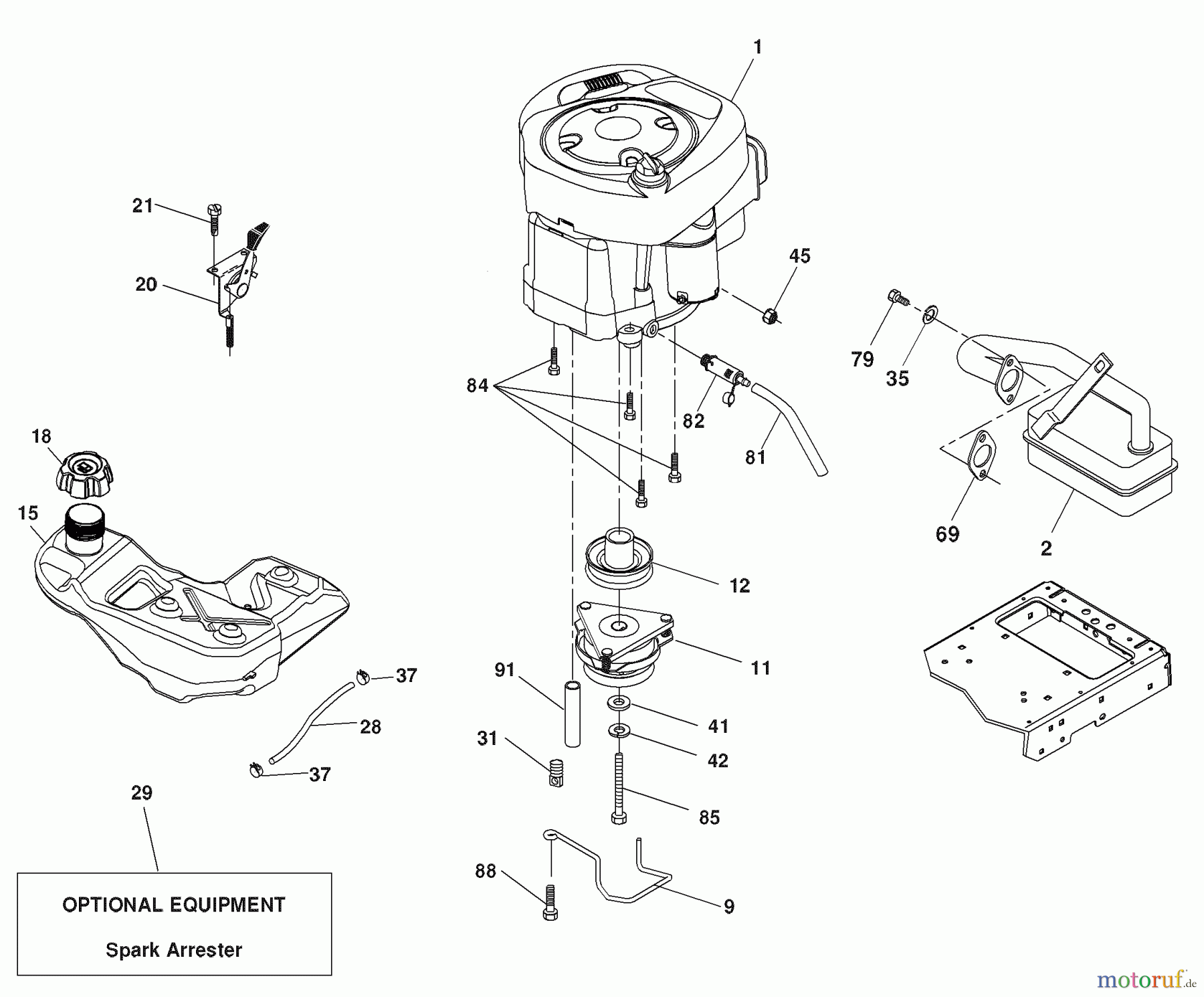 Husqvarna Rasen und Garten Traktoren YTH 20B42T (96043002003) - Husqvarna Yard Tractor (2006-08 & After) Engine