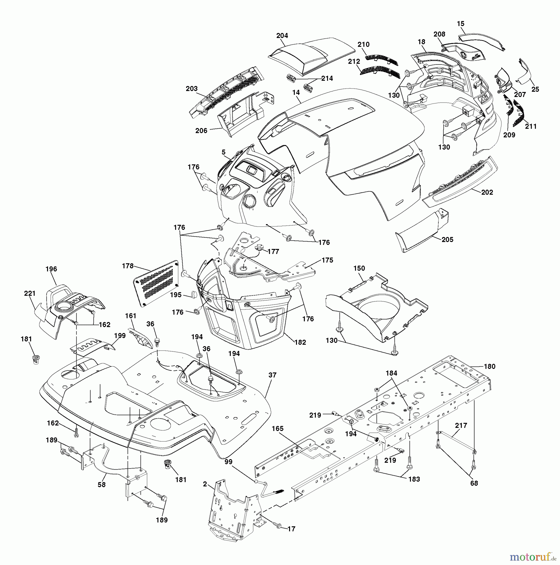 Husqvarna Rasen und Garten Traktoren YTH 20F42T (960430005) (917.279240) - Husqvarna Yard Tractor (2006-05 & After) (Sears Craftsman) Chassis